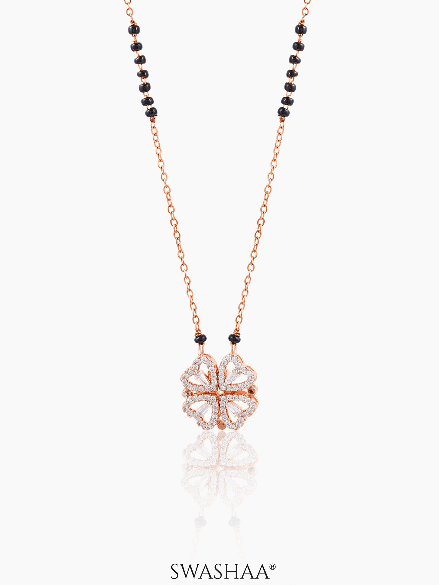 Gleaming Clover Mangalsutra Rosegold Plated
