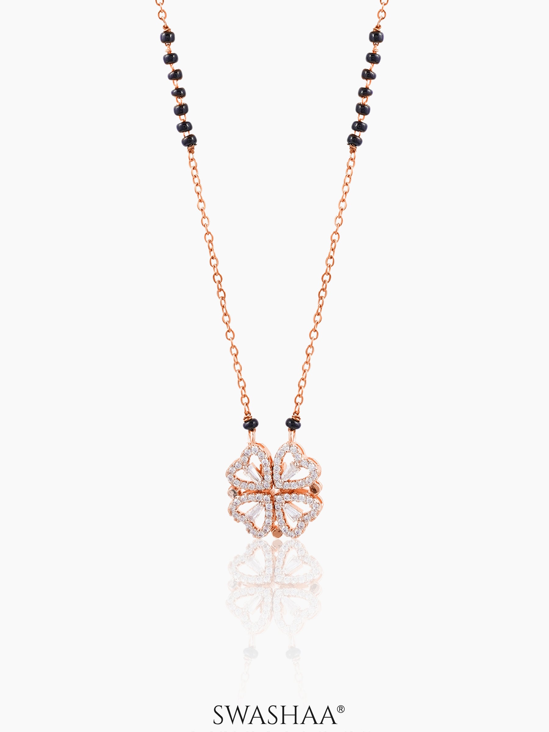 Gleaming Clover Mangalsutra Rosegold Plated
