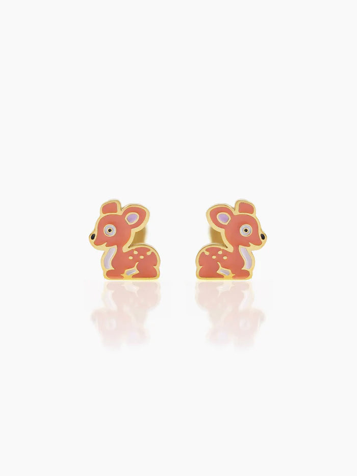 Goofy Deer 18K Gold Plated Kid's Earrings