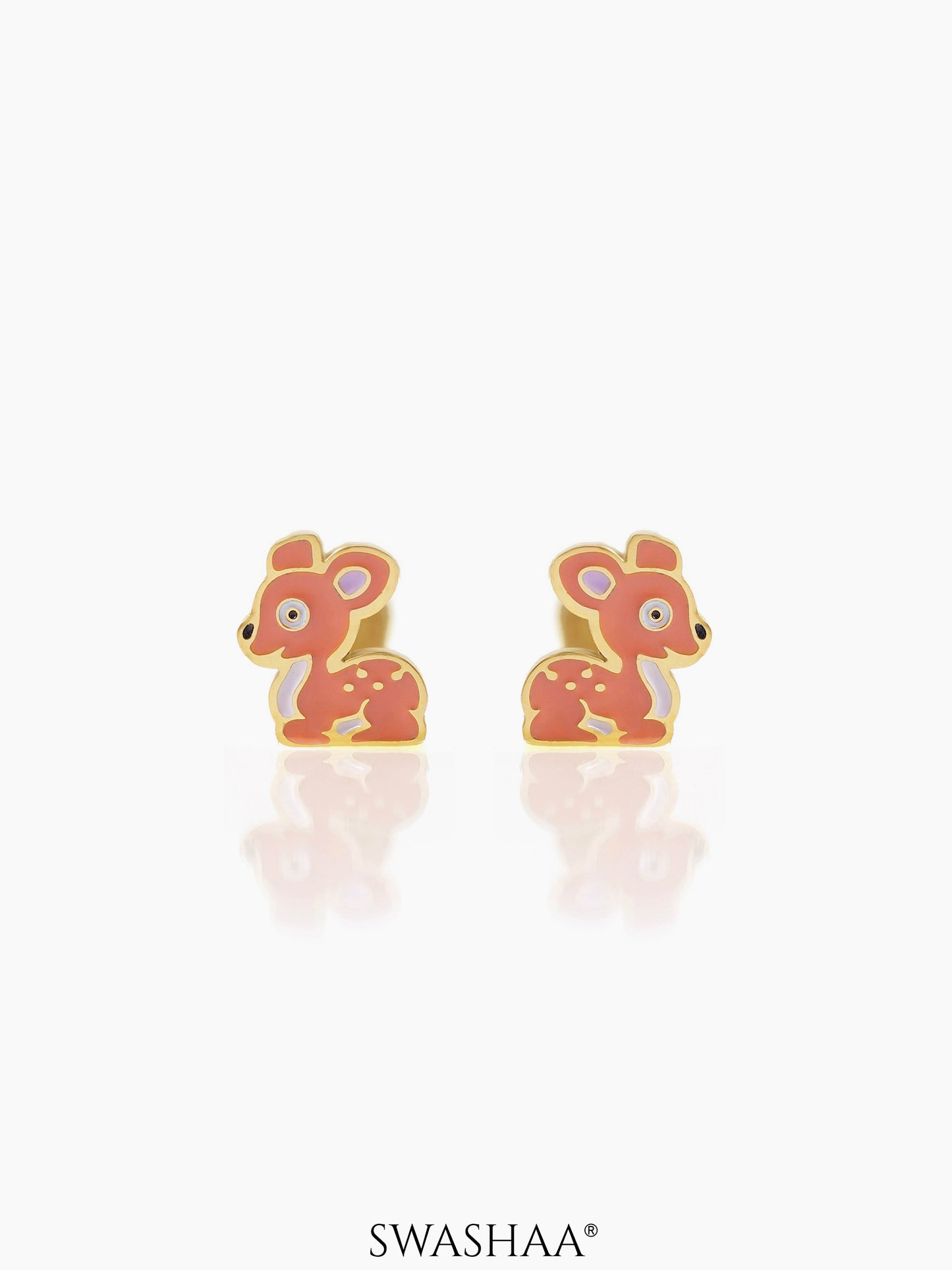 Goofy Deer 18K Gold Plated Kid's Earrings
