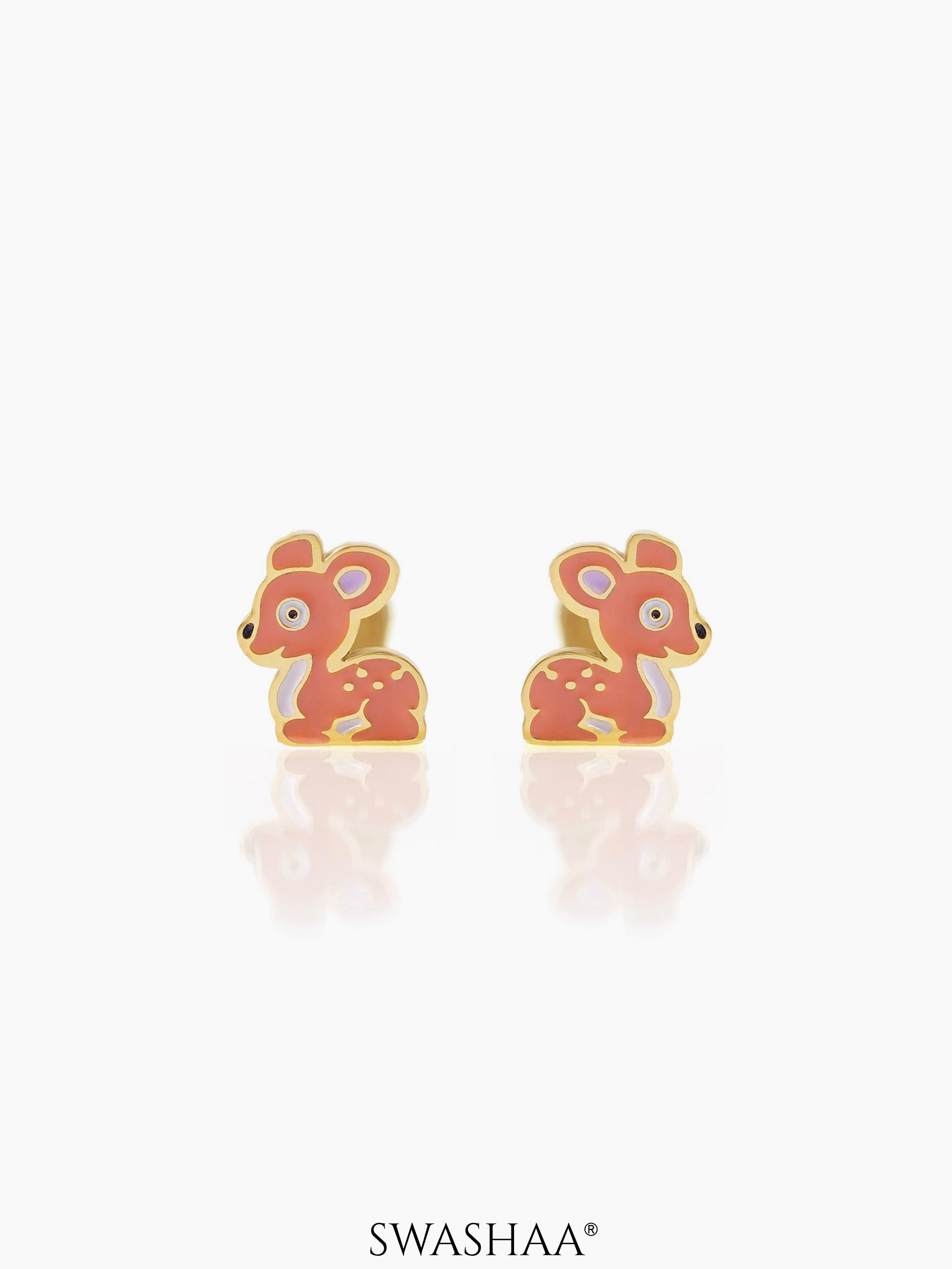 Goofy Deer 18K Gold Plated Kid's Earrings