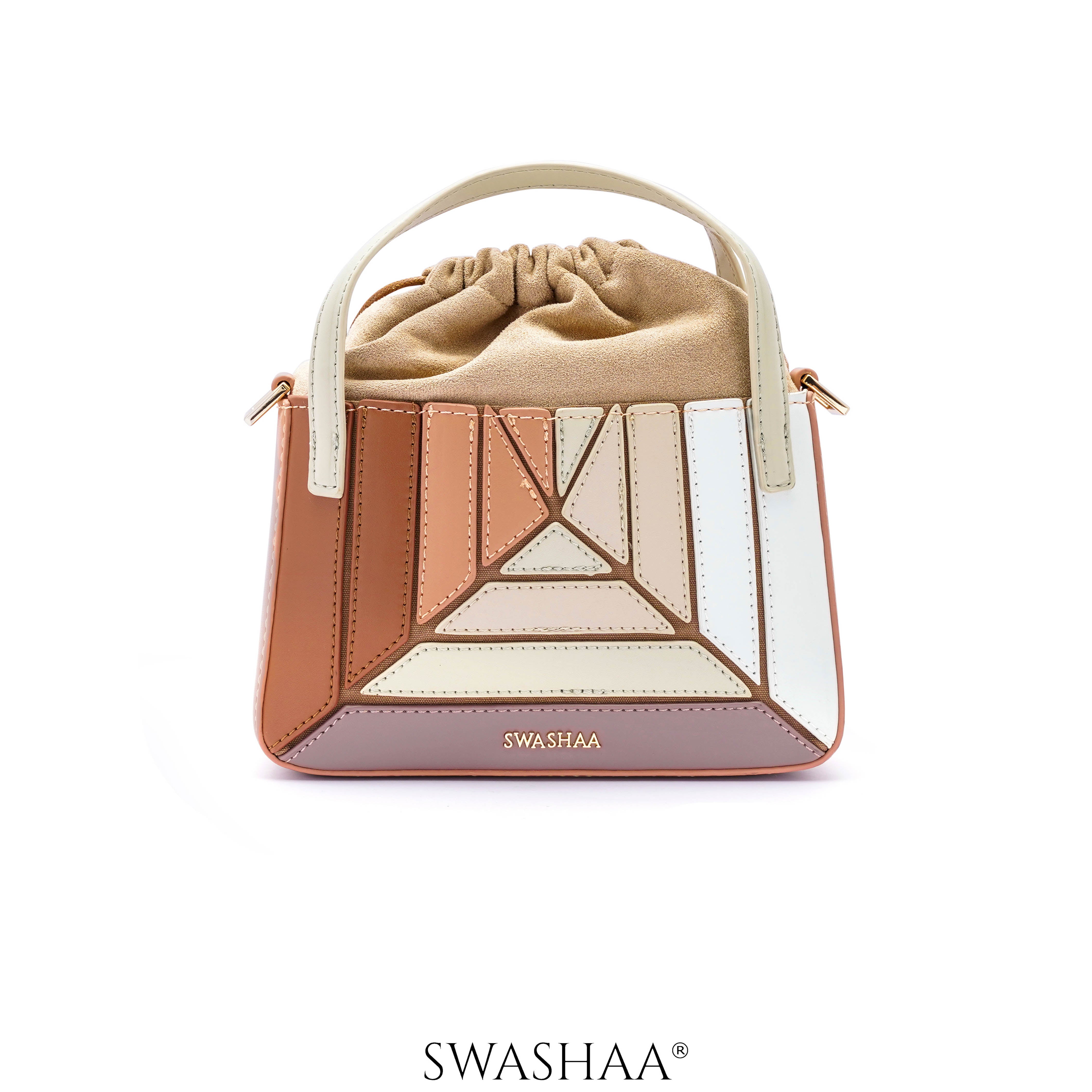 Grace Leather Sling Bag Beige