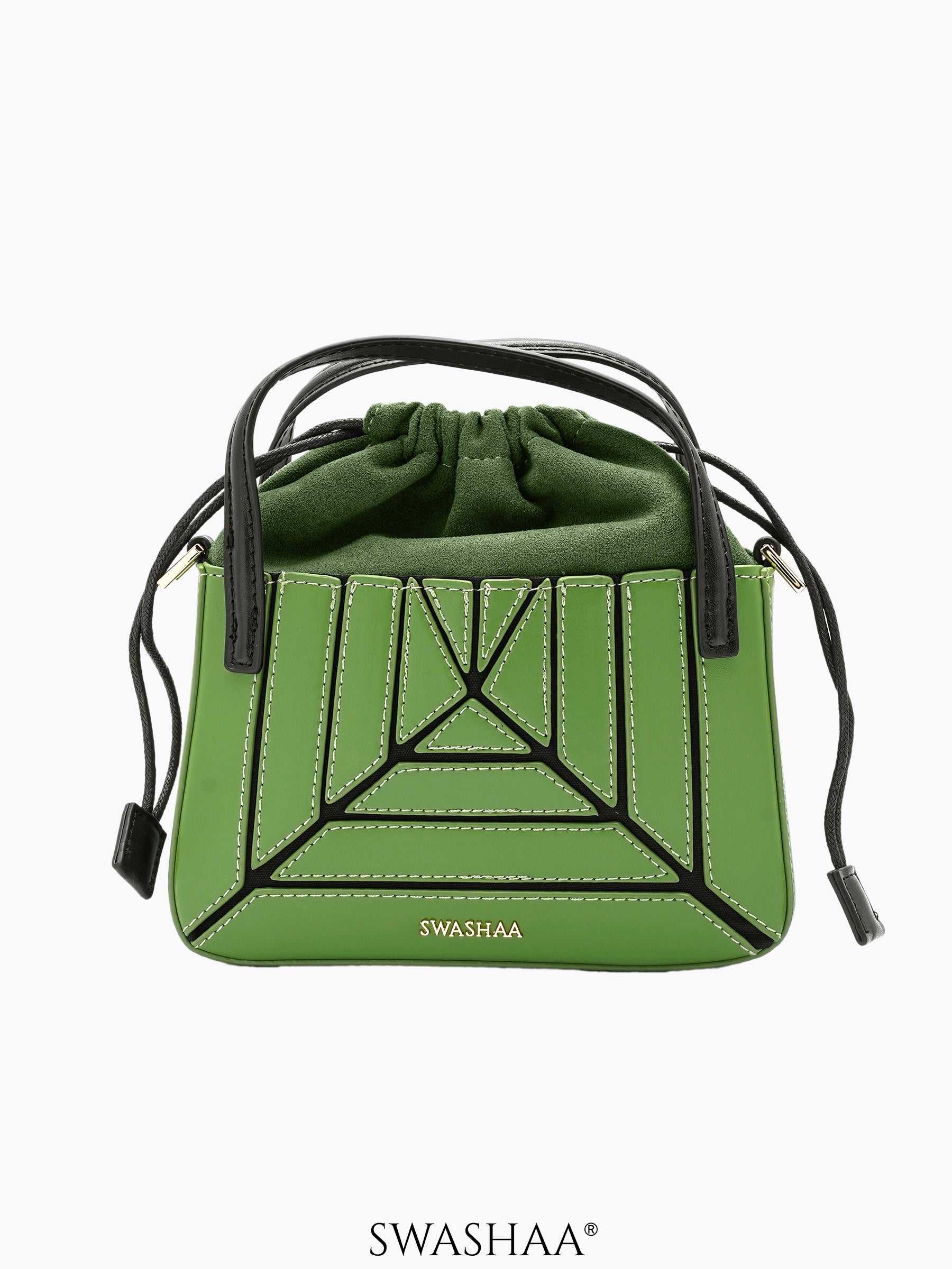 Grace Leather Sling Bag Olive Green