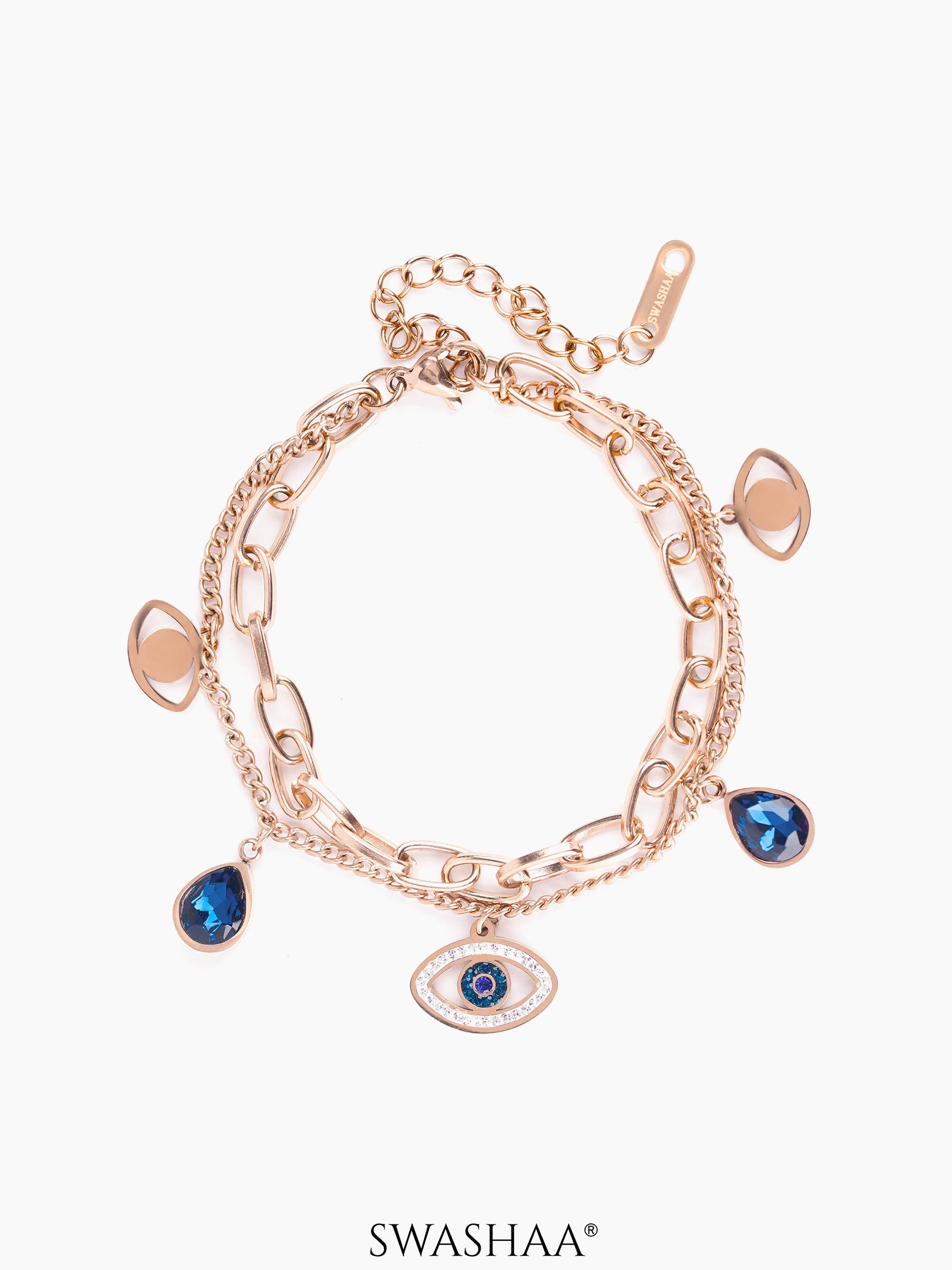 Gracie Evil Eye Bracelet Rosegold Plated