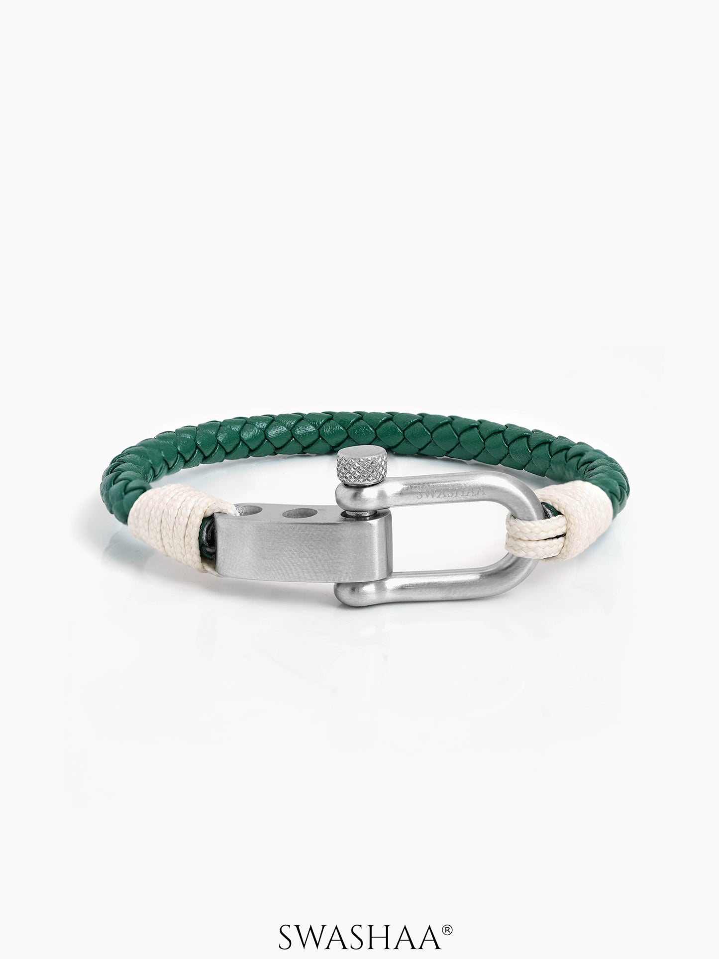 Green Trail Men's Leather Bracelet