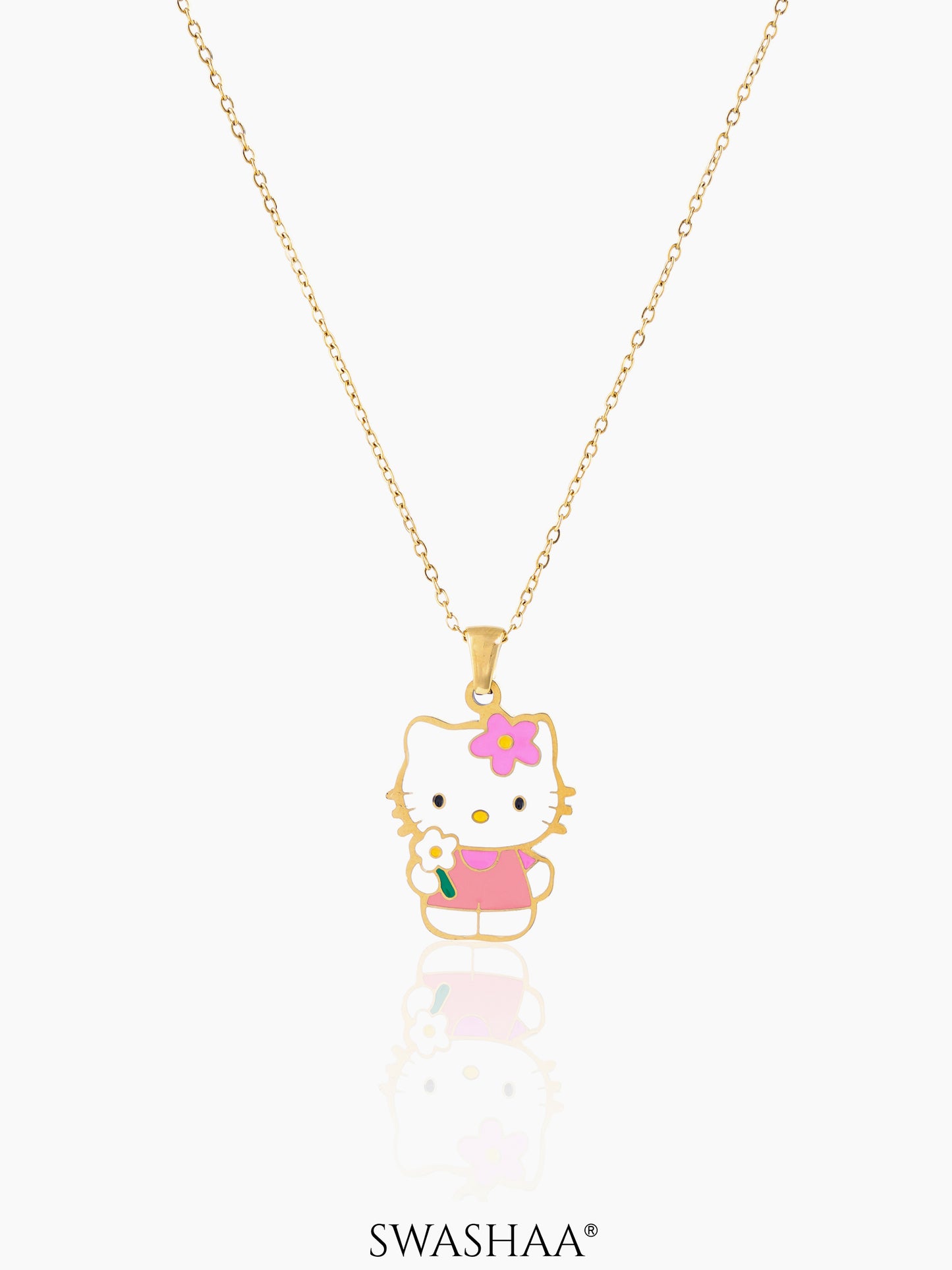 Hawa Cutie Kitty 18K Gold Plated Kid's Pendant Necklace Set