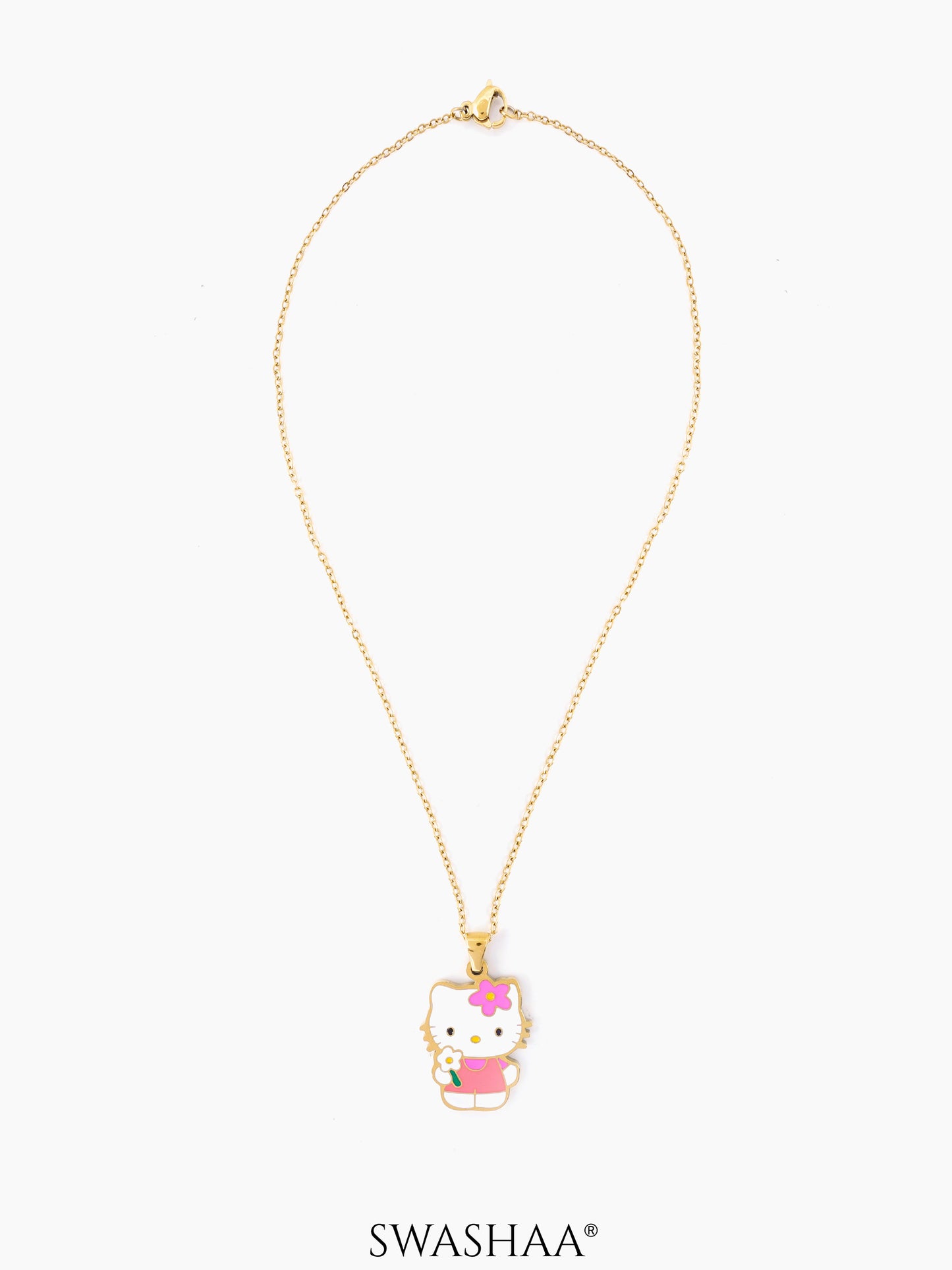 Hawa Cutie Kitty 18K Gold Plated Kid's Pendant Necklace Set