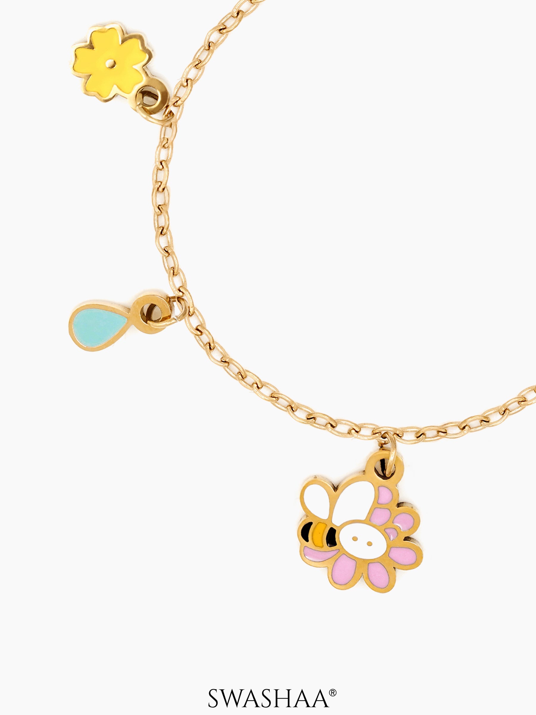 Honey Bee Bloom 18K Gold Plated Kid's Bracelets