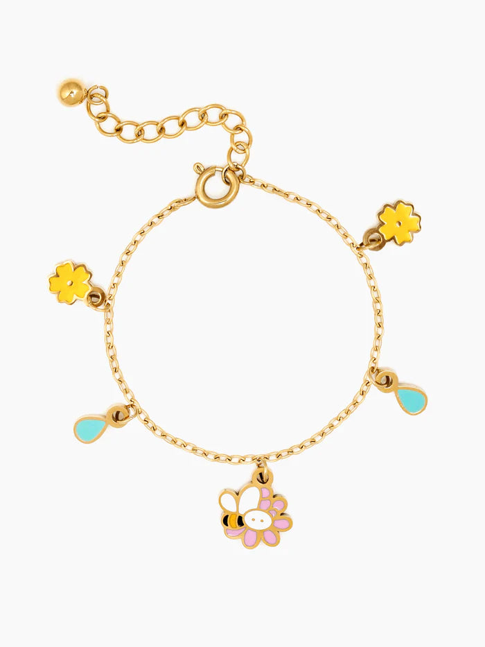 Honey Bee Bloom 18K Gold Plated Kid's Bracelets Gold