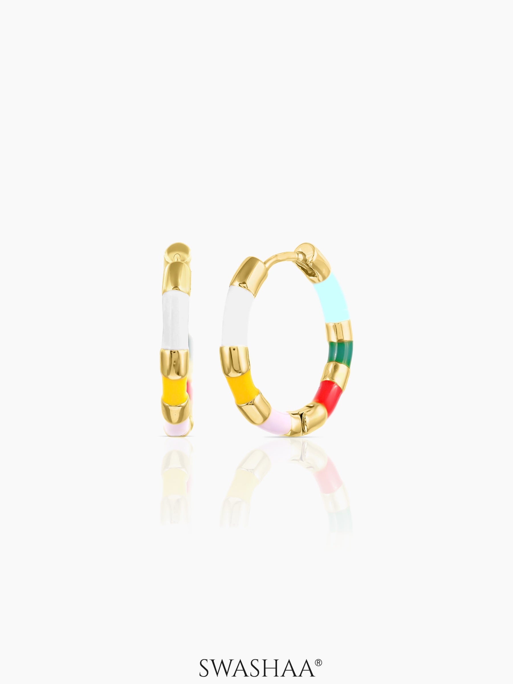 Hula 18K Gold Plated Hoop Earrings Multi - 18K Gold