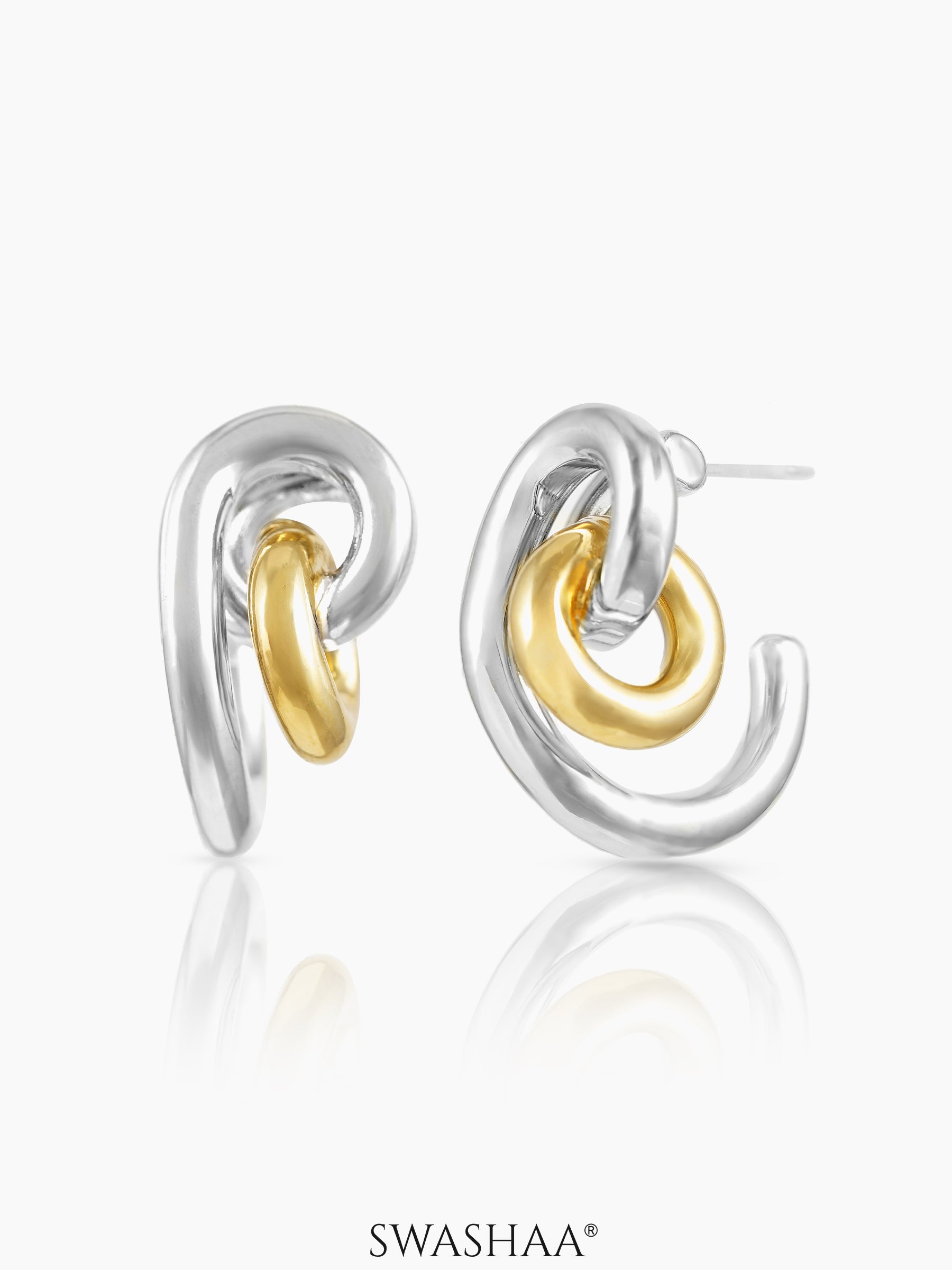 Hulen Earrings 18K Gold-Silver