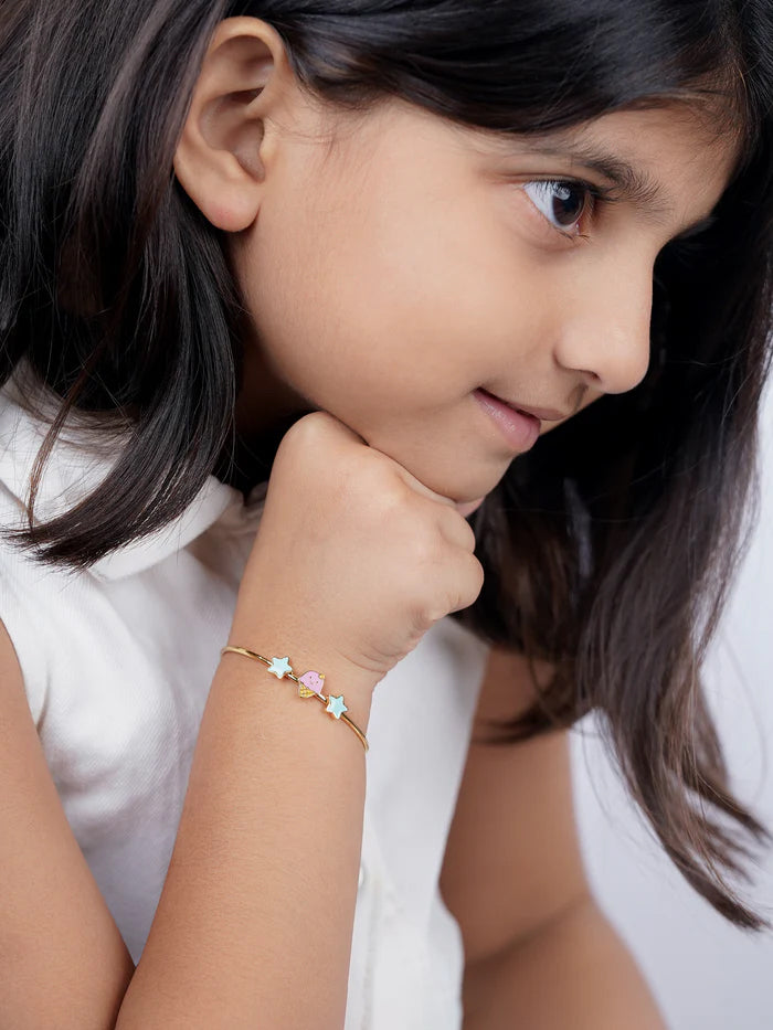 Icecream Twinkle Charms 18K Gold Plated Kid's Kada Bracelet