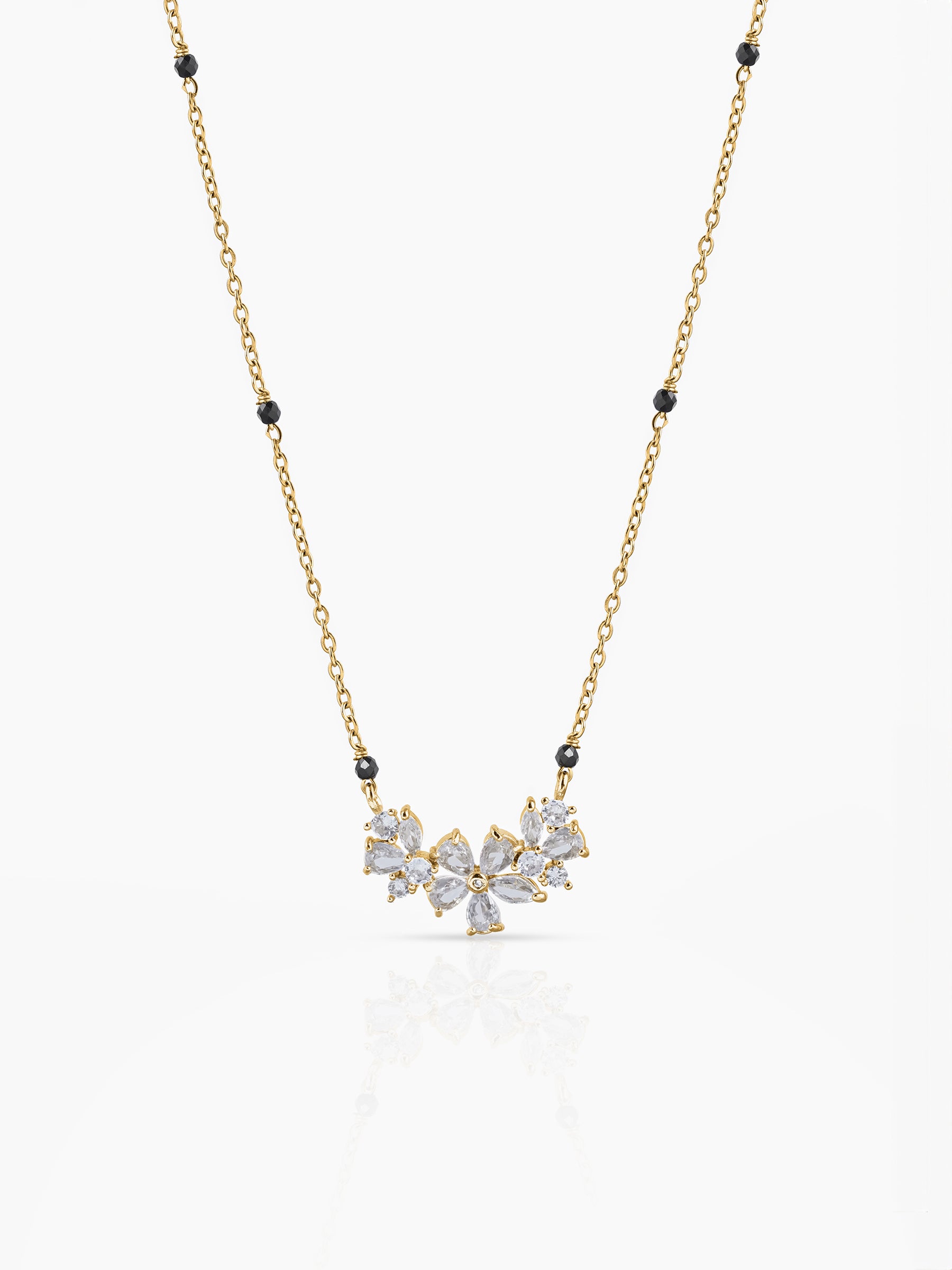 Inaaya Floral Cluster 18K Gold Plated Mangalsutra