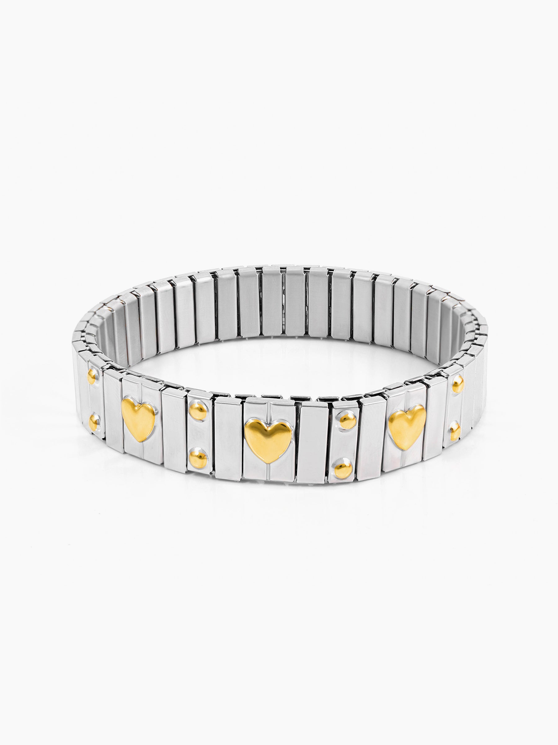 Ishra Heart Silver - 18K Gold Plated Bracelet Silver - Gold
