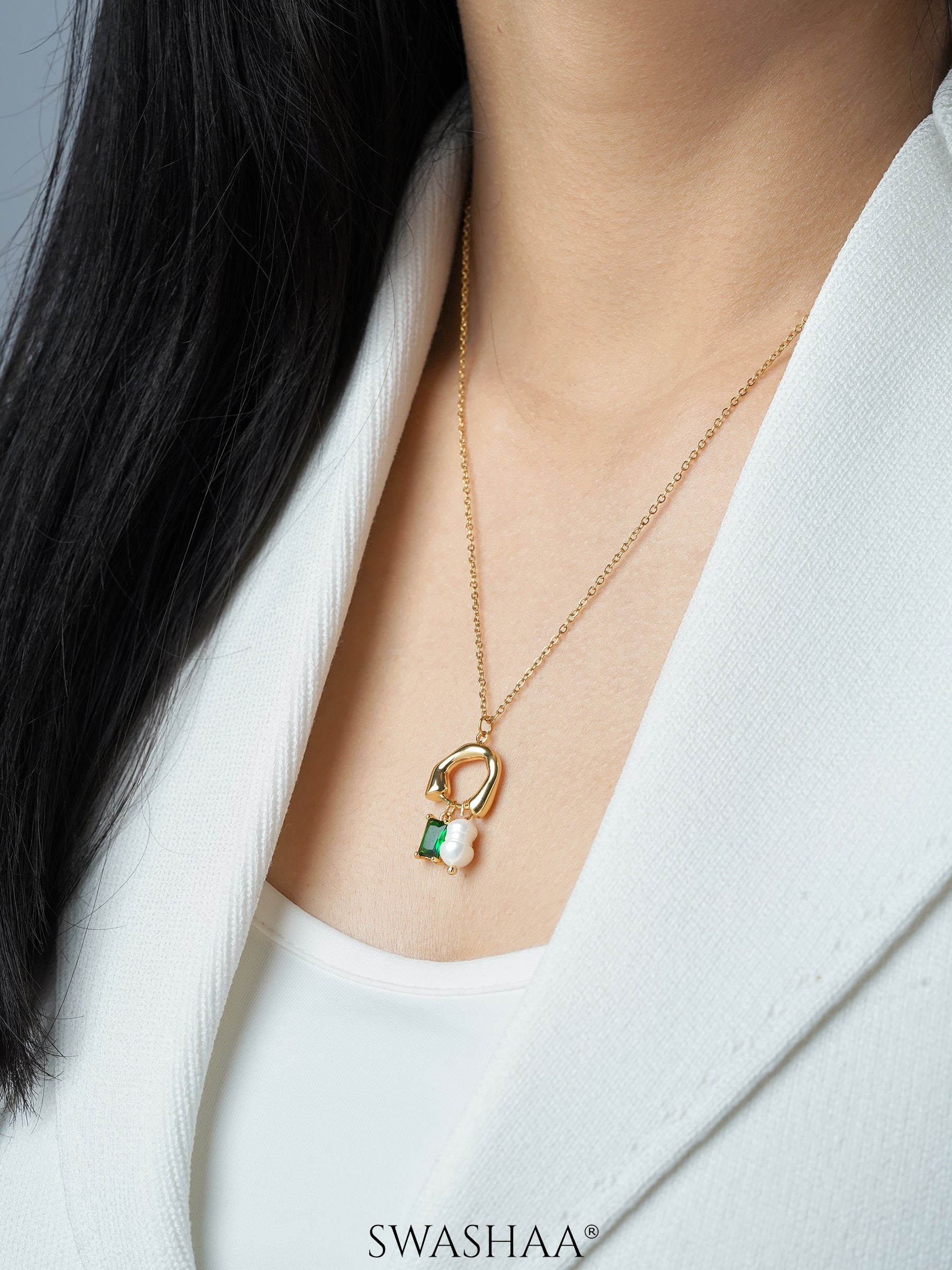 Isolde Pearl 18K Gold Plated Necklace