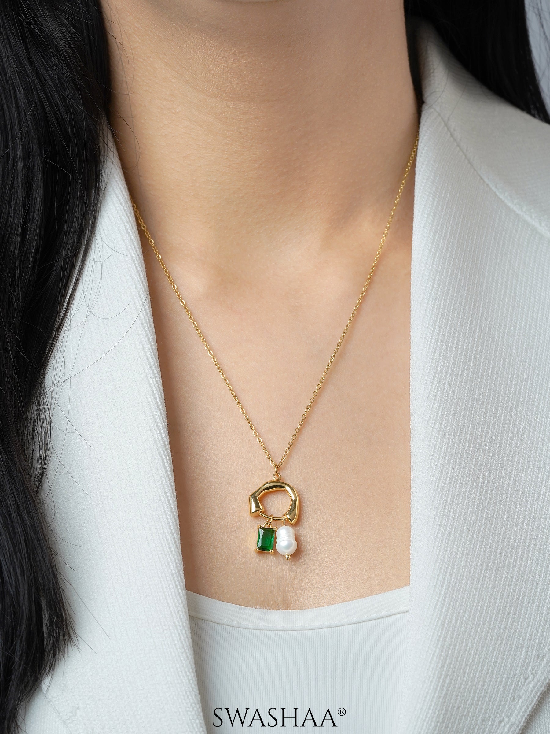 Isolde Pearl 18K Gold Plated Necklace