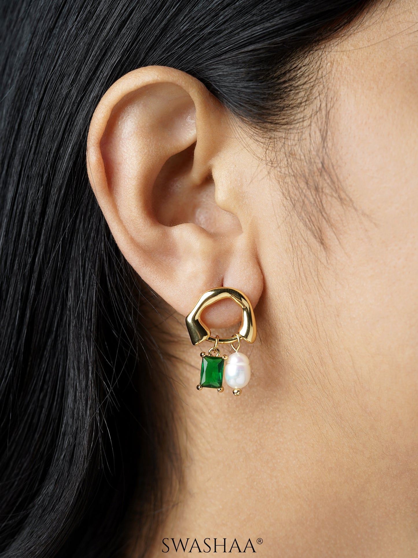 Isolde Pearl 18K Gold Plated Earrings