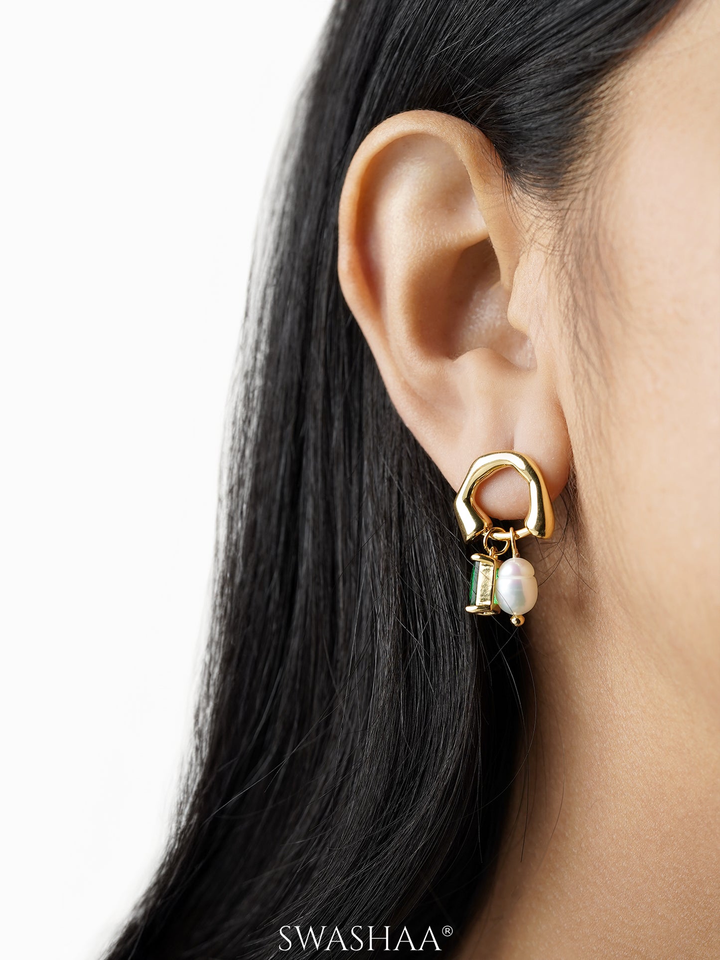 Isolde Pearl 18K Gold Plated Earrings