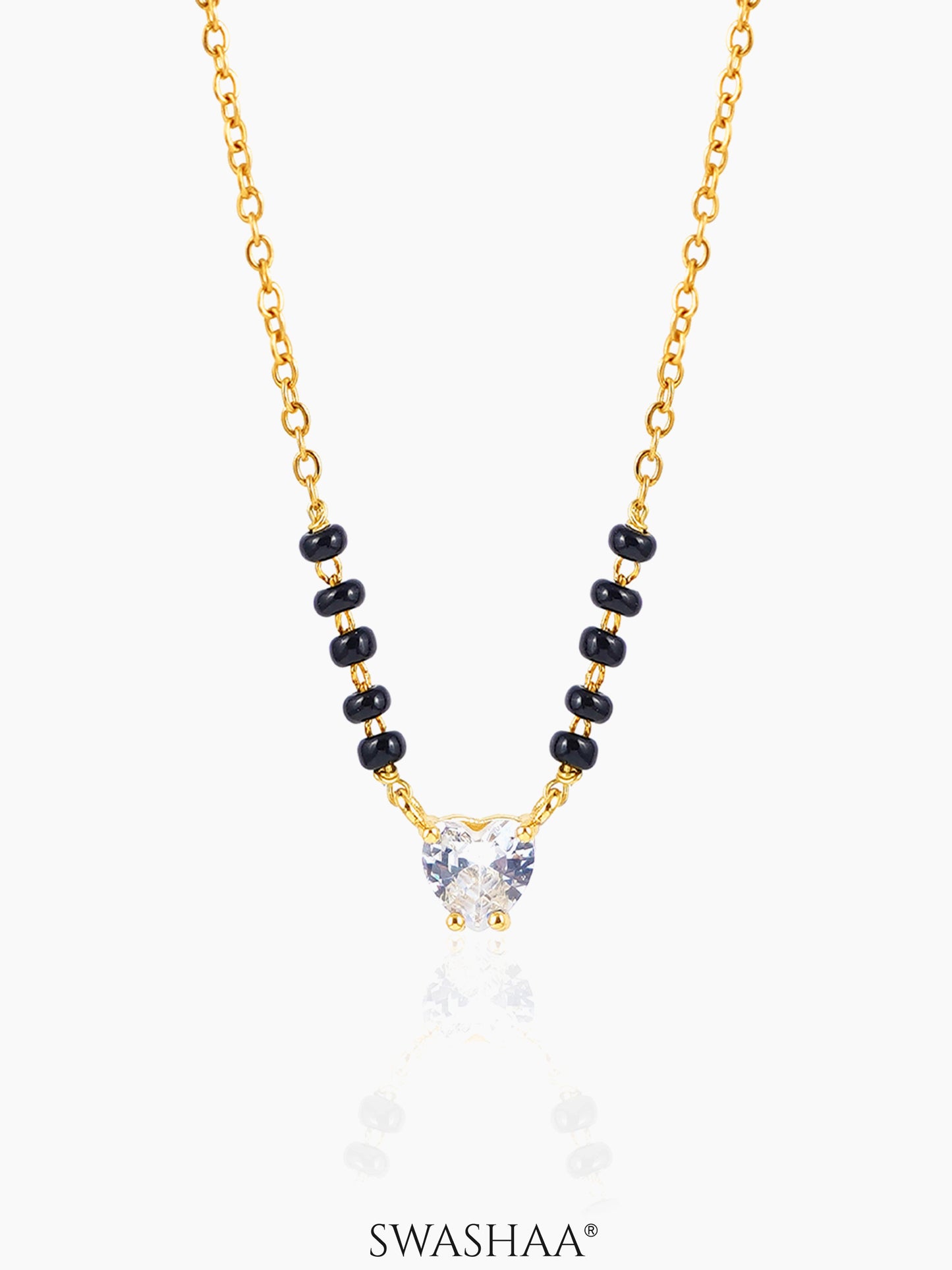 Ivana Solitaire Heart 18K Gold Plated Mangalsutra Gold