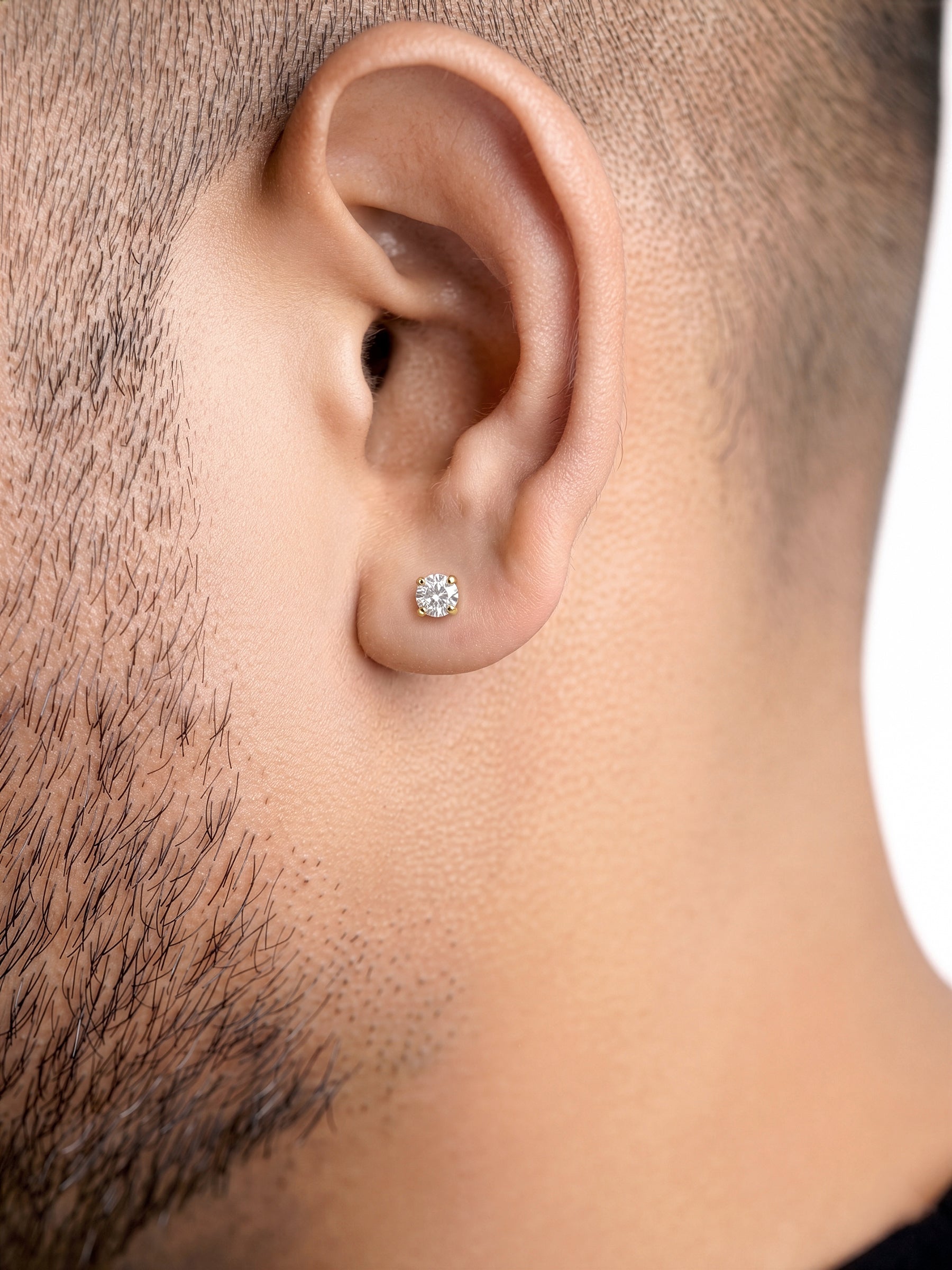 Ivonna Diamond 18K Gold Plated Men's Stud Earrings