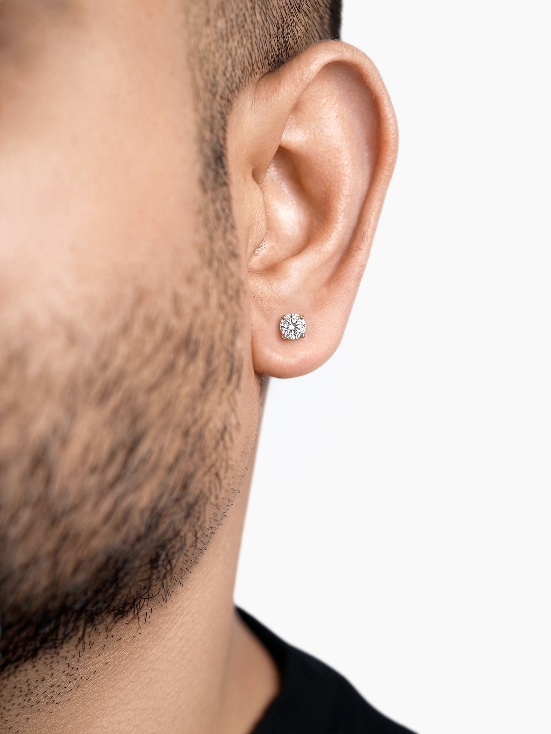 Ivonna Diamond 18K Gold Plated Men's Stud Earrings