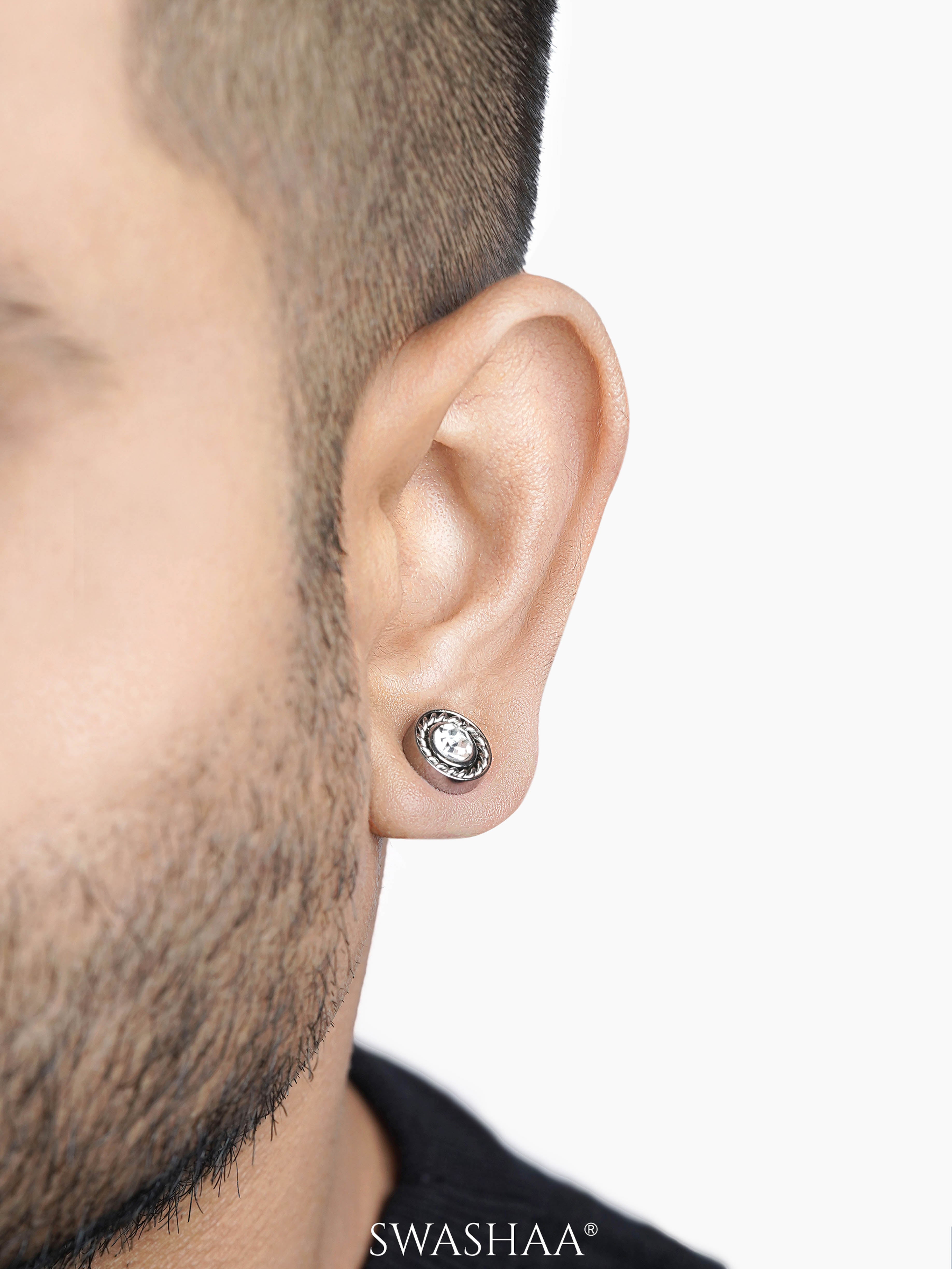 Jaxon Solitaire Men's Stud Earrings