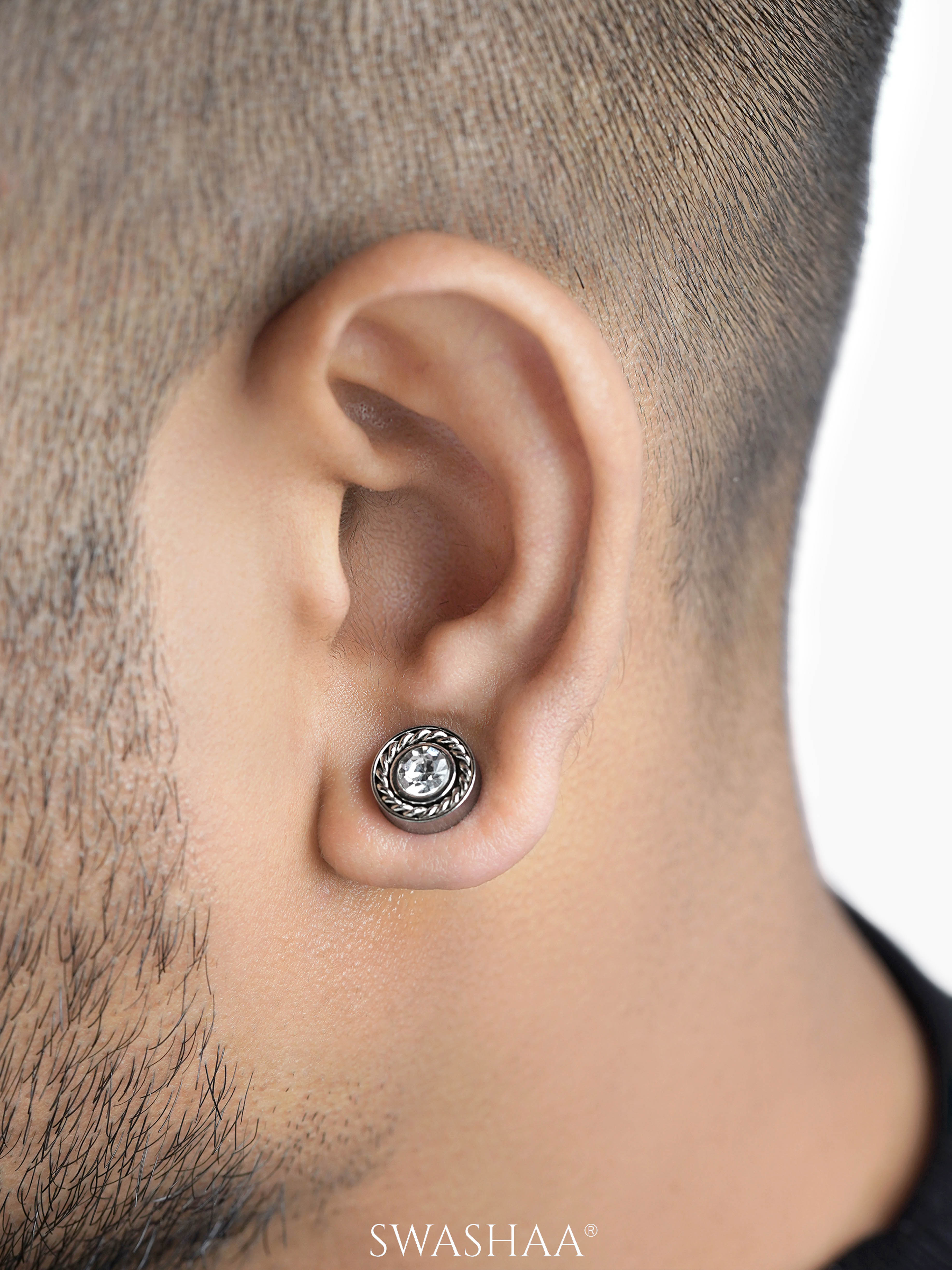 Jaxon Solitaire Men's Stud Earrings