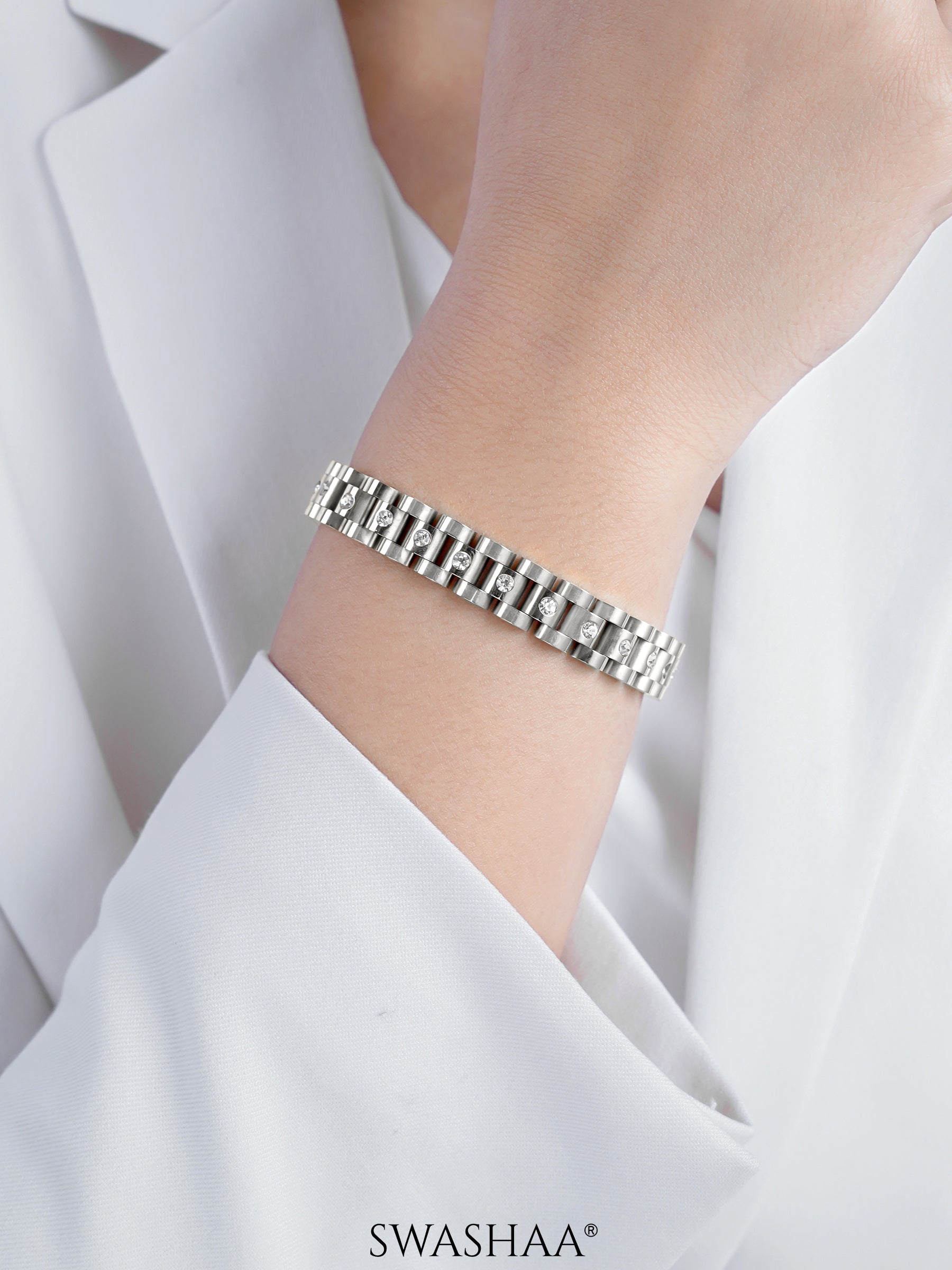 Jenelina Diamond Women's Watch Belt Bracelet