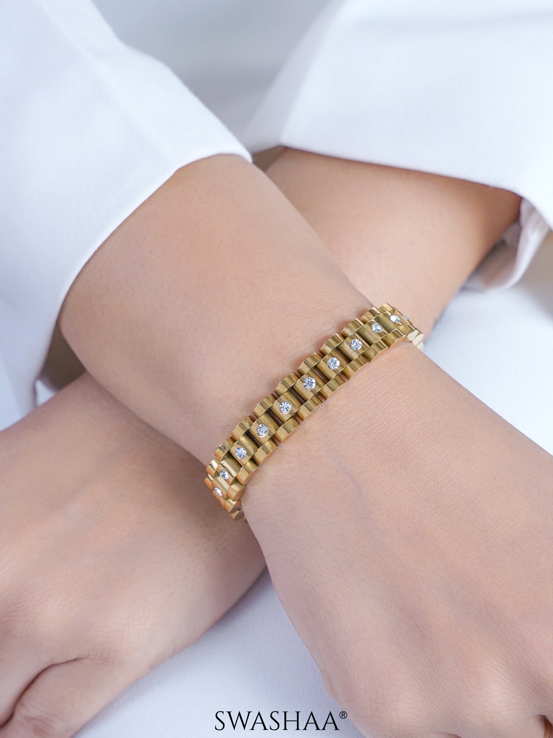 Jenelina Diamond Women's Watch Belt Bracelet