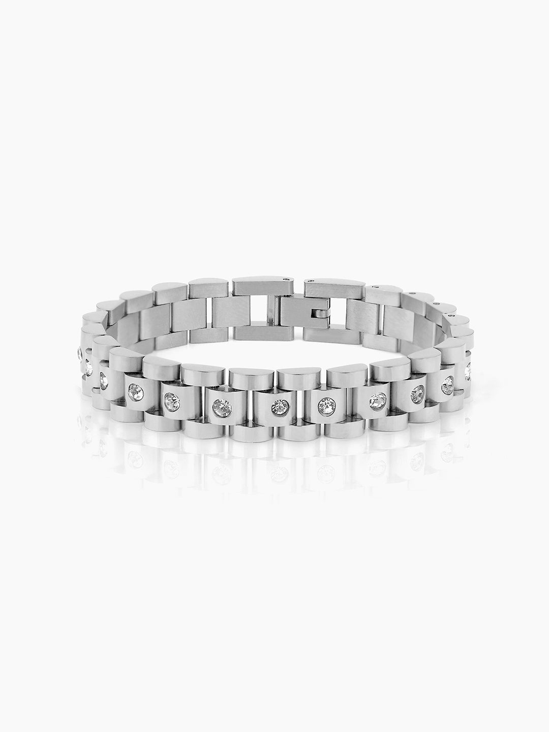 Jenelina Diamond Silver Women's Watch Belt Bracelet Silver 10 MM