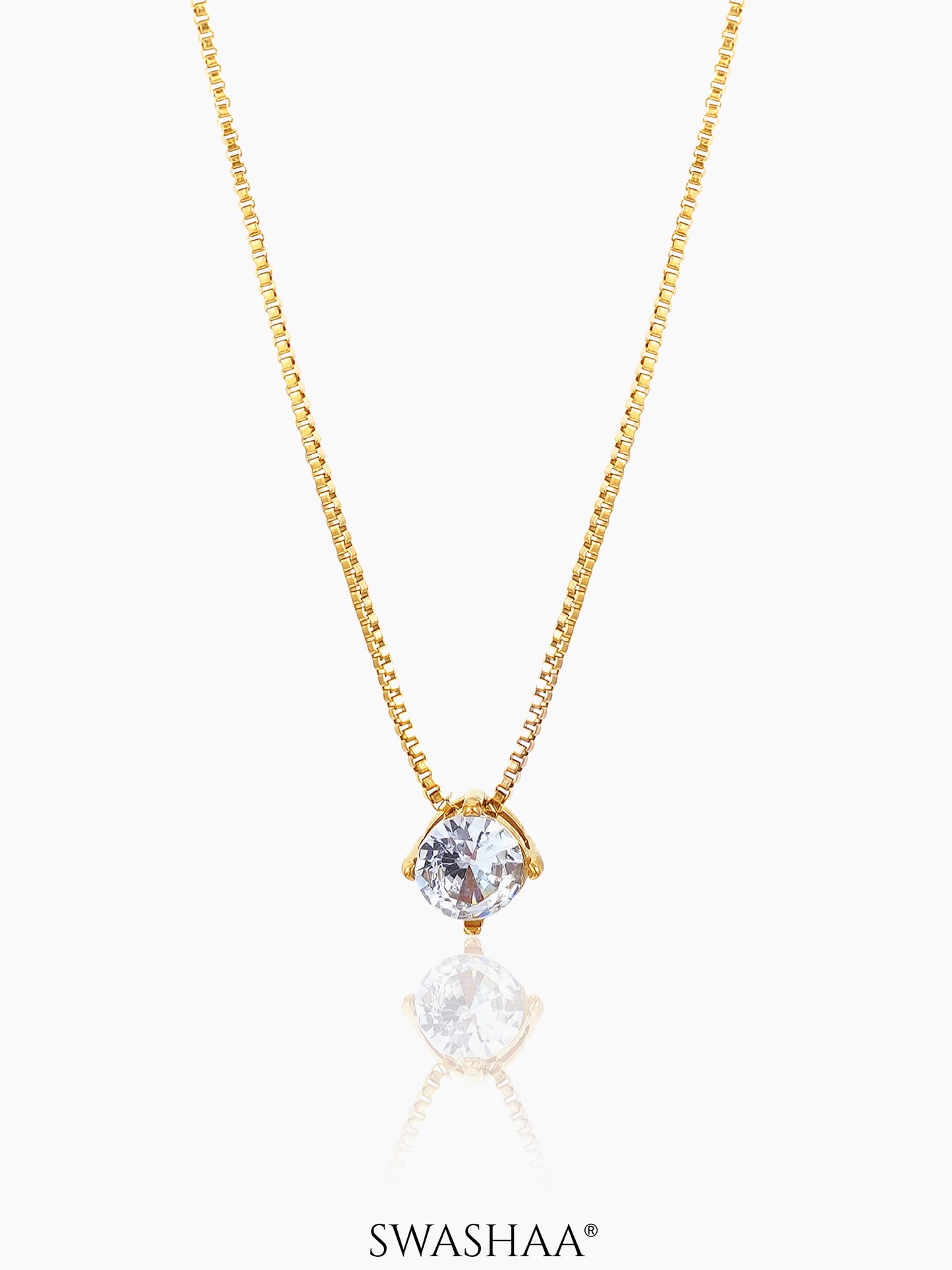 Juno Solitaire Necklace Gold