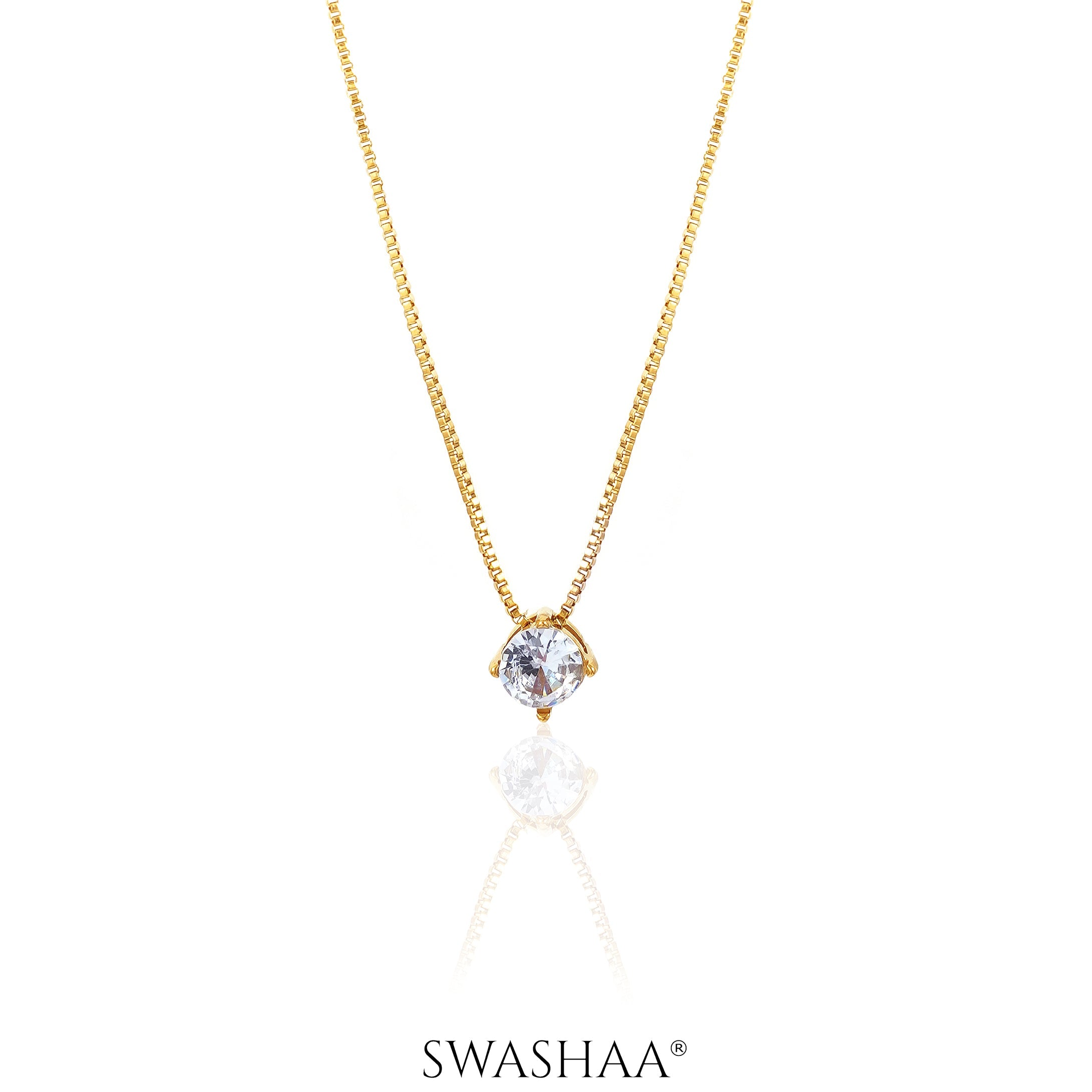 Portofino Solitaire Necklace-White Jade-OS
