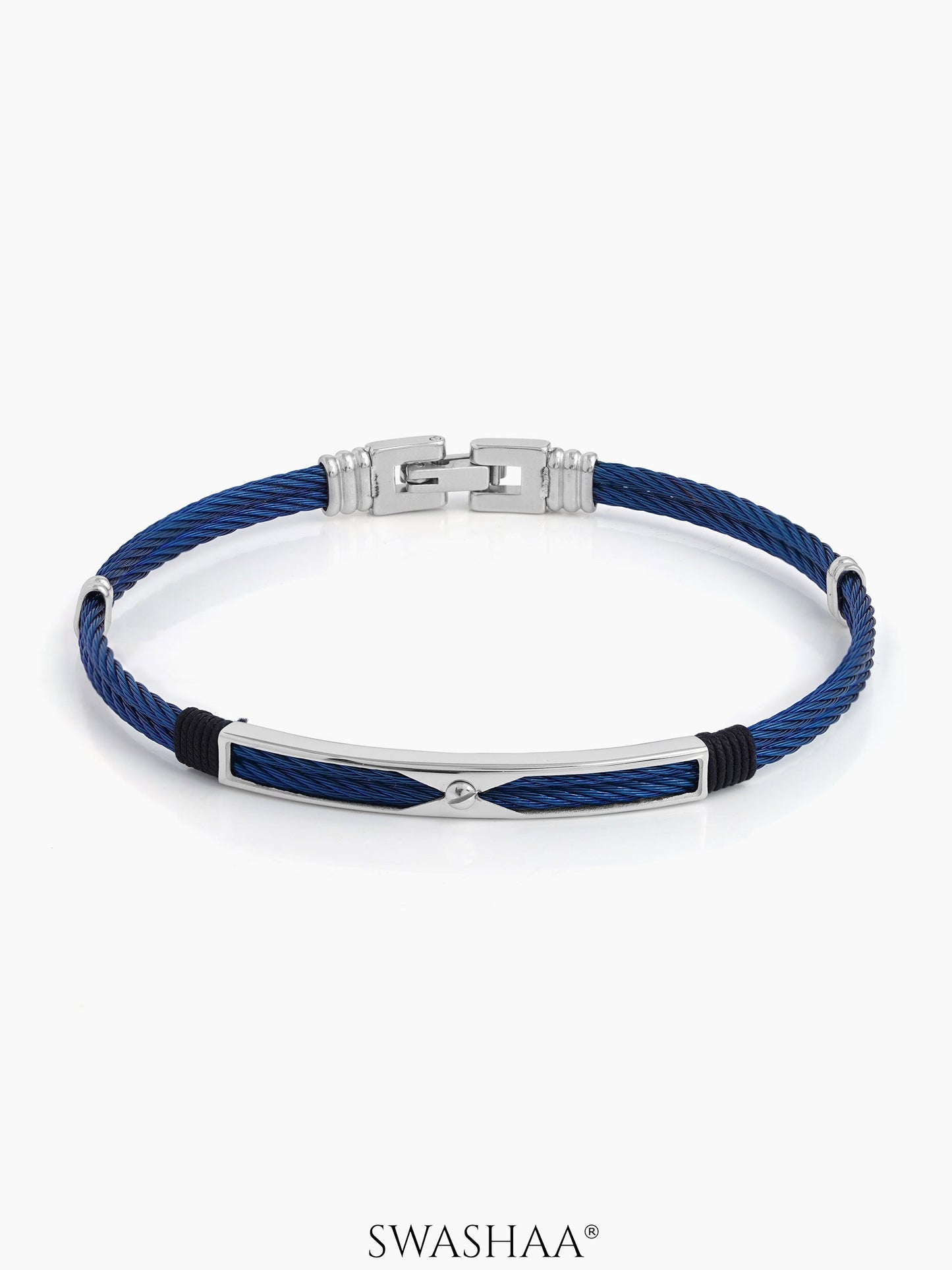 Kaelen Wired Men's Bracelet Blue - Silver