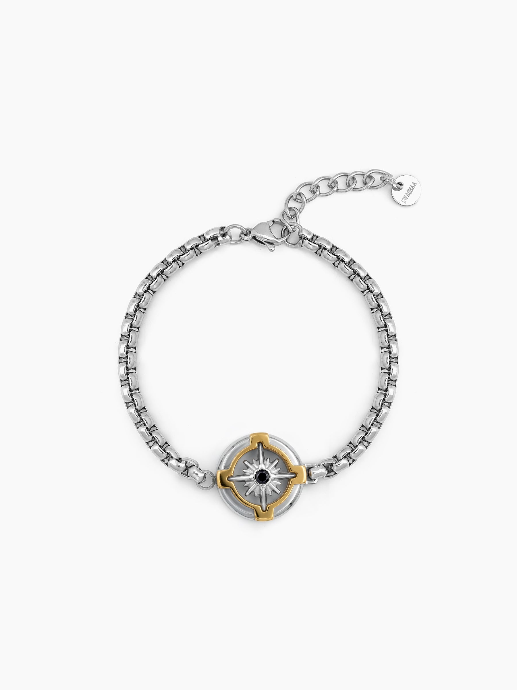 Atlas Circuit Silver - 18K Gold Plated Men's Chain Bracelet Silver - Gold