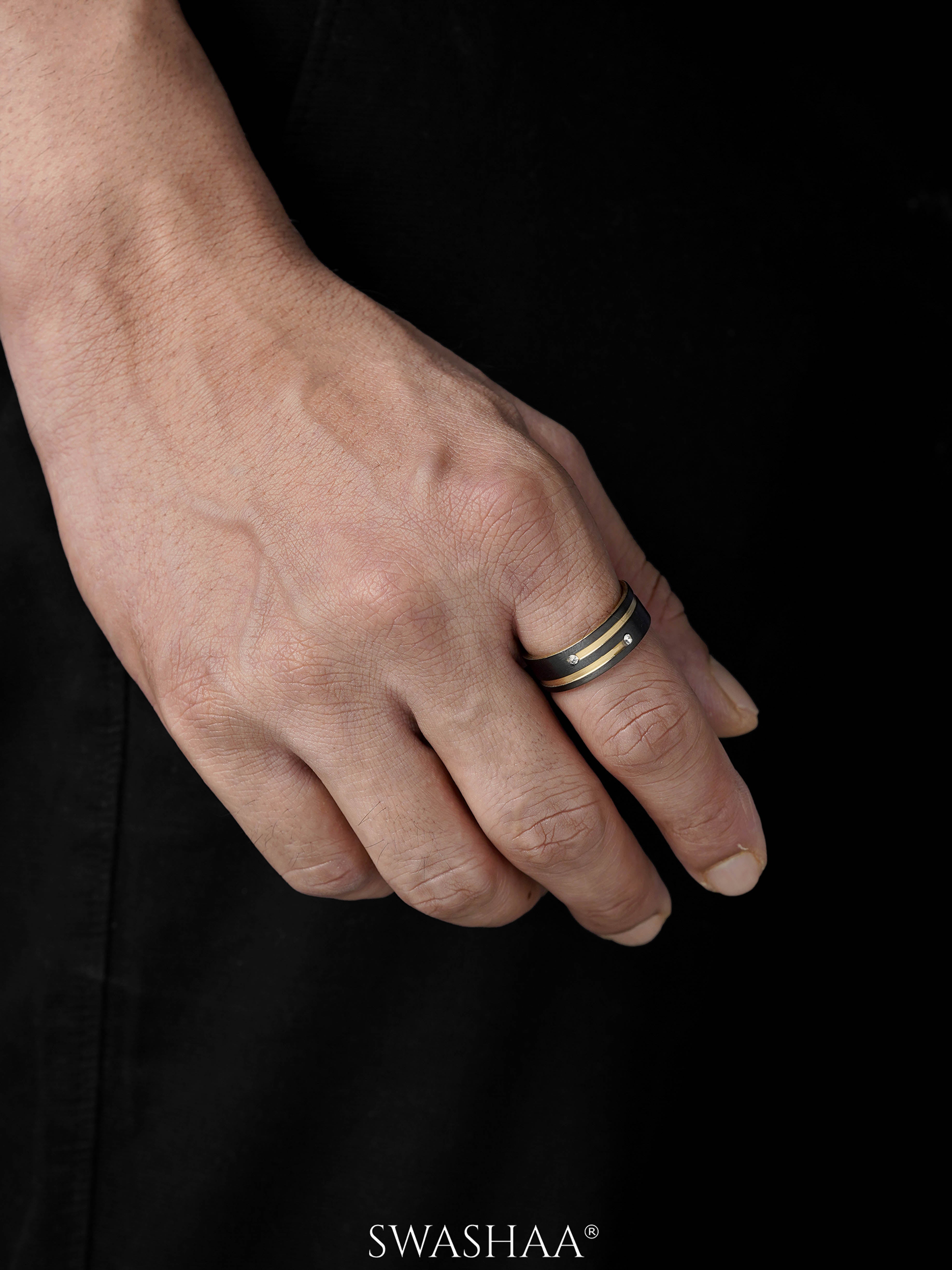 Kaizen 18K Gold-Black Men's Ring