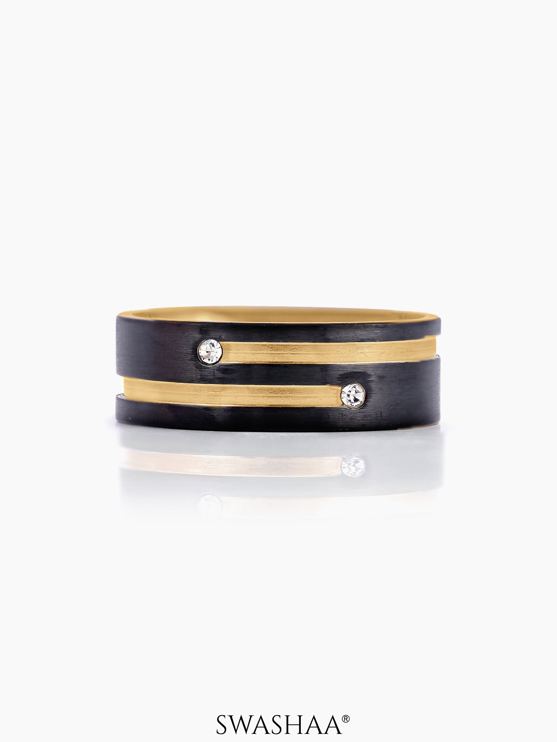 Kaizen 18K Gold-Black Men's Ring Gold-Black