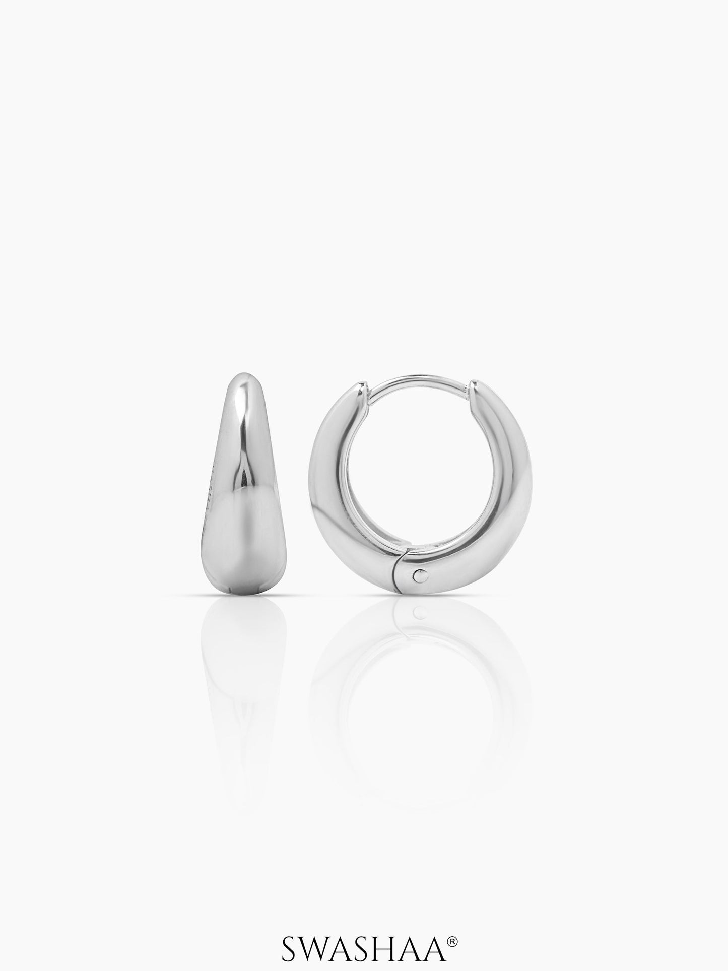 Kaizo Men's Hoop Earrings Silver