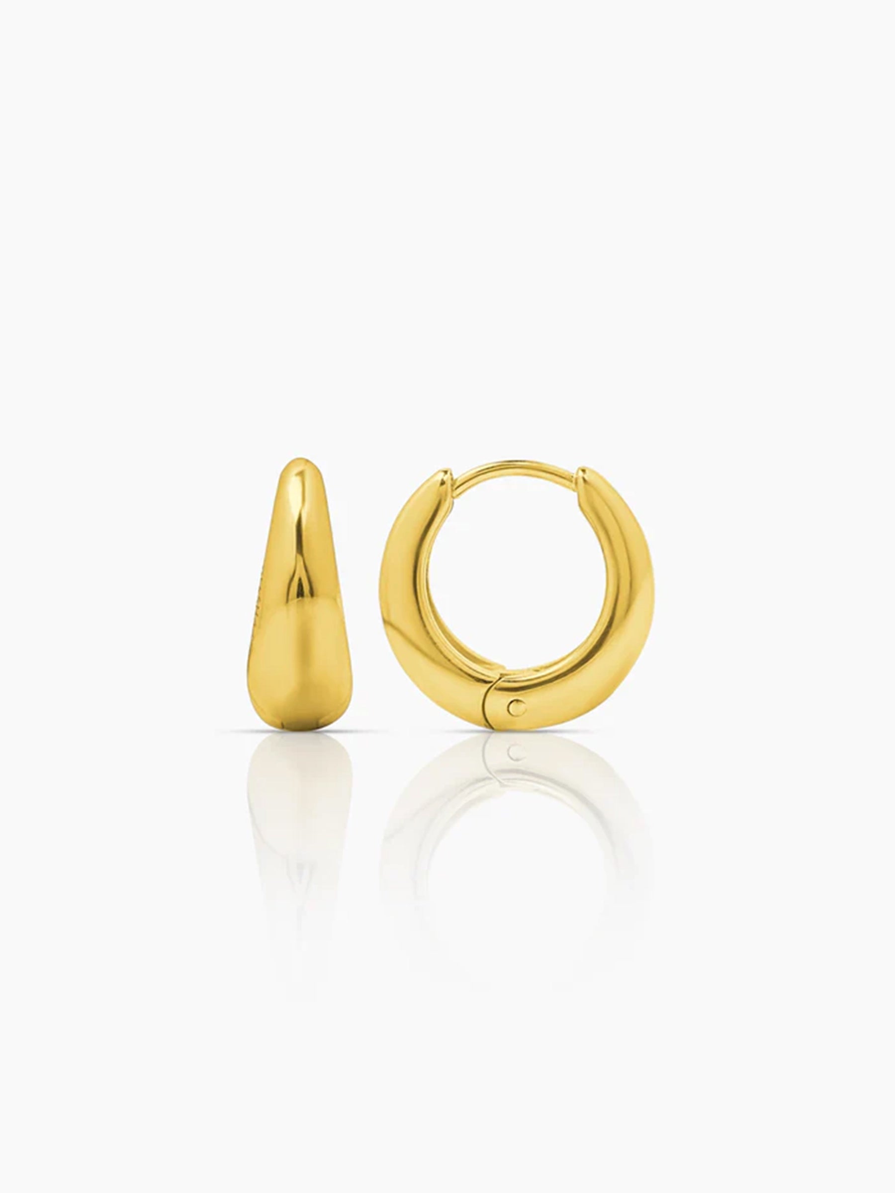 Kaizo 18K Gold Plated Men's Hoop Earrings Gold
