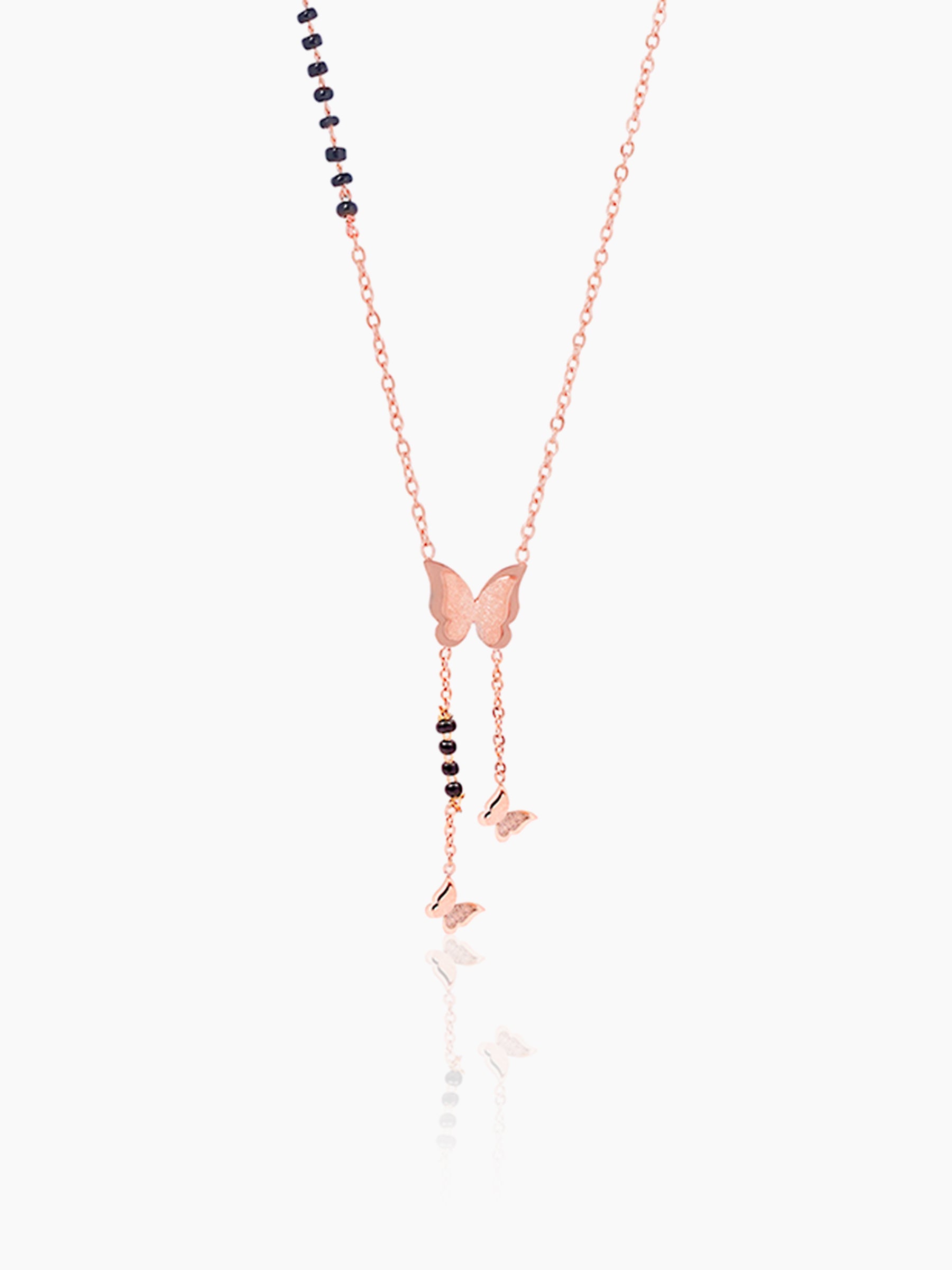 Kavya Butterfly Rosegold Plated Mangalsutra Rosegold