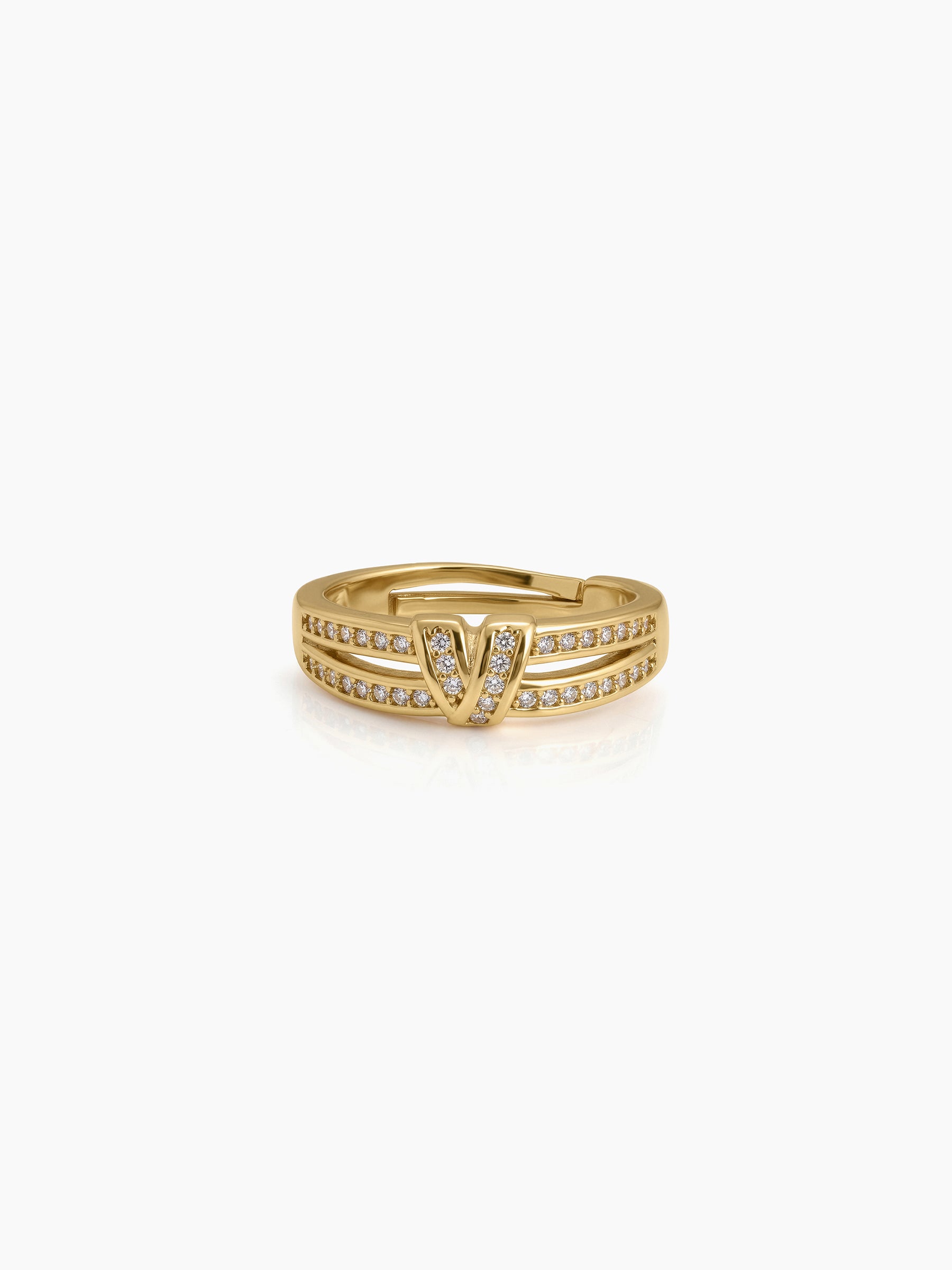 Kelron Knot Diamond 18K Gold Plated Men's Rings