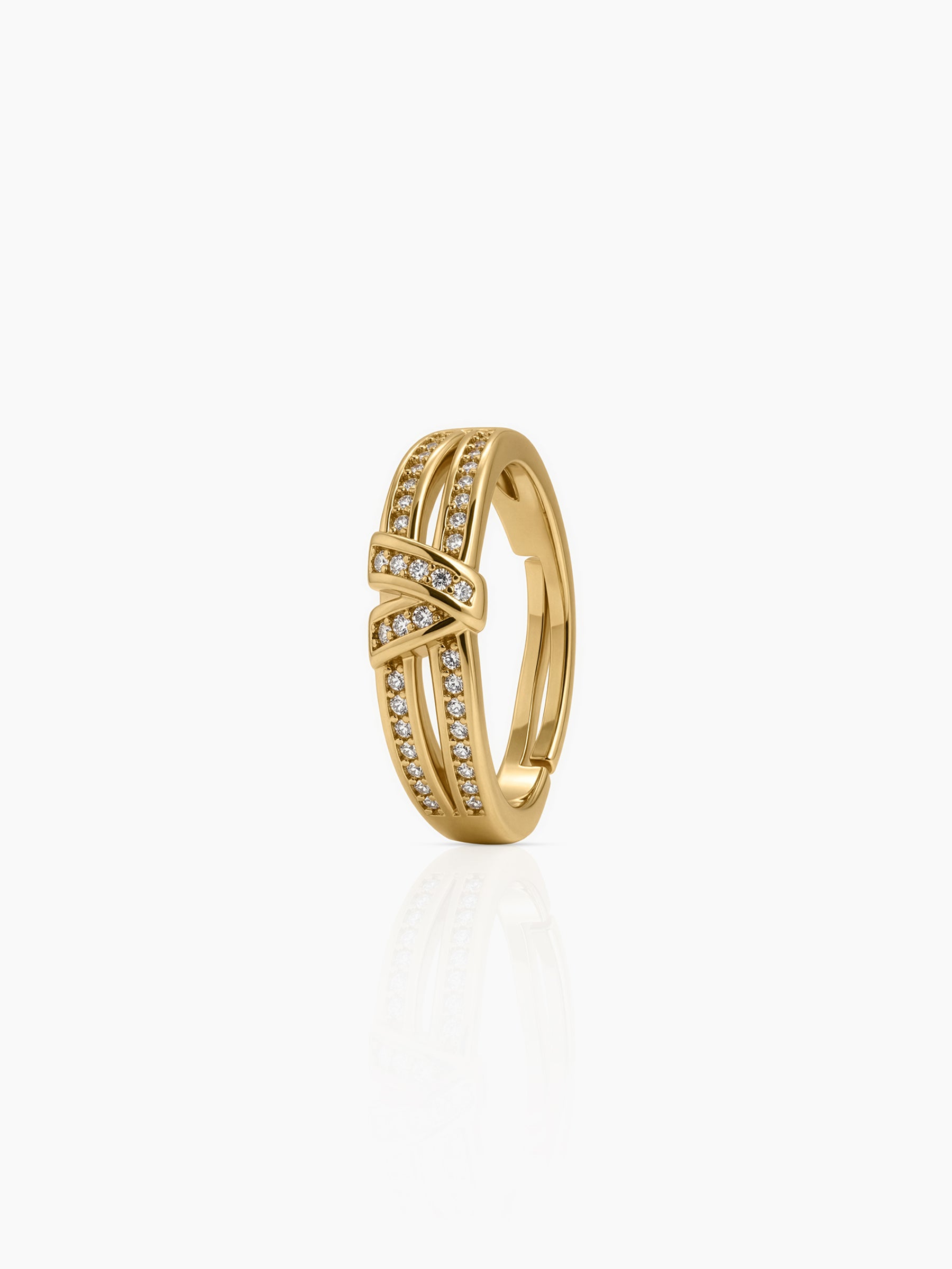 Kelron Knot Diamond 18K Gold Plated Men's Rings Gold
