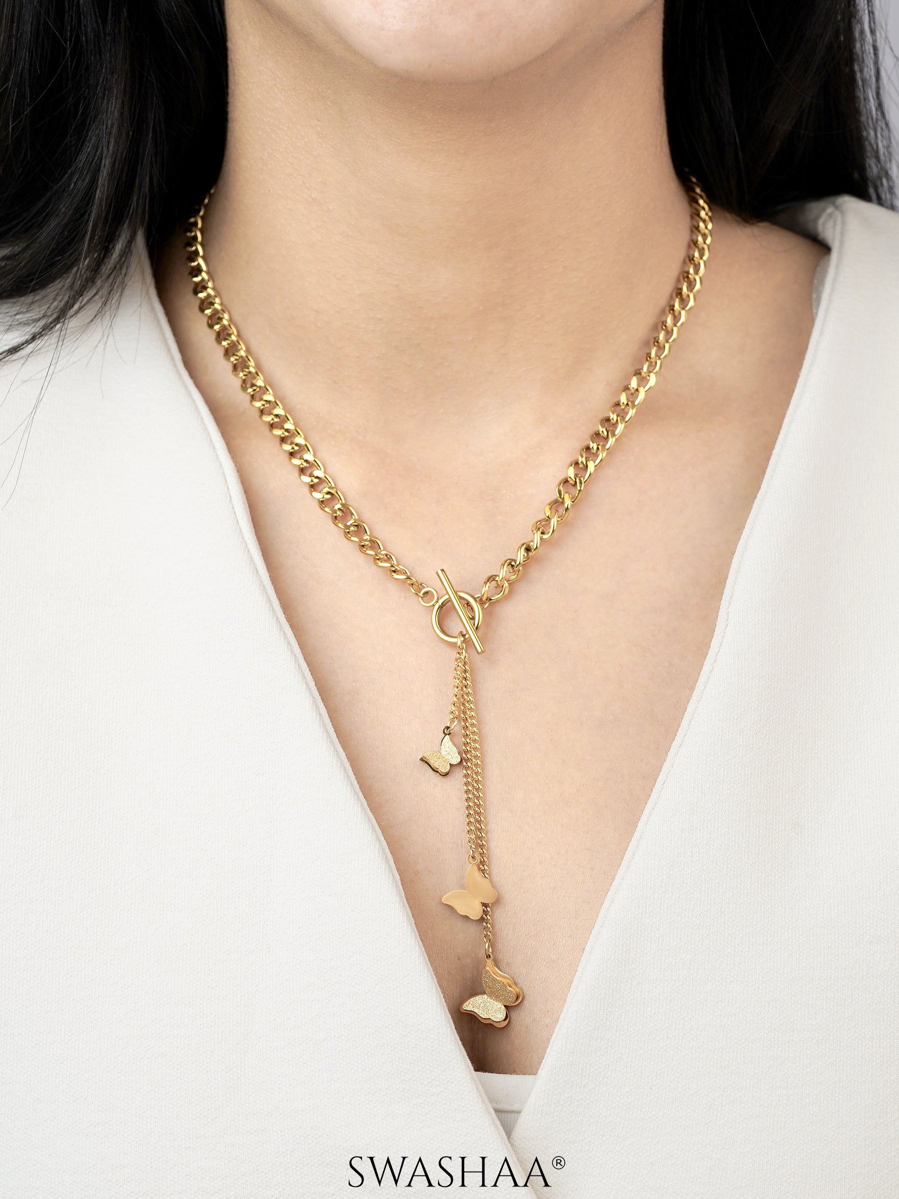 Kenya Butterfly 18K Gold Plated Necklace