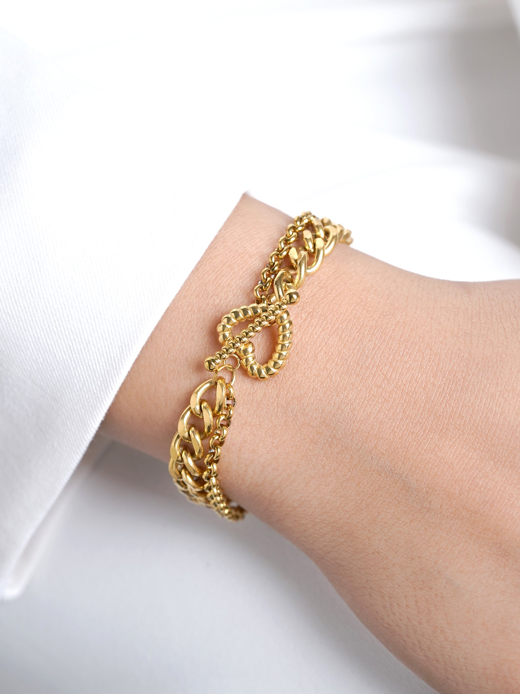 Kian Link Layered 18K Gold Plated Bracelet