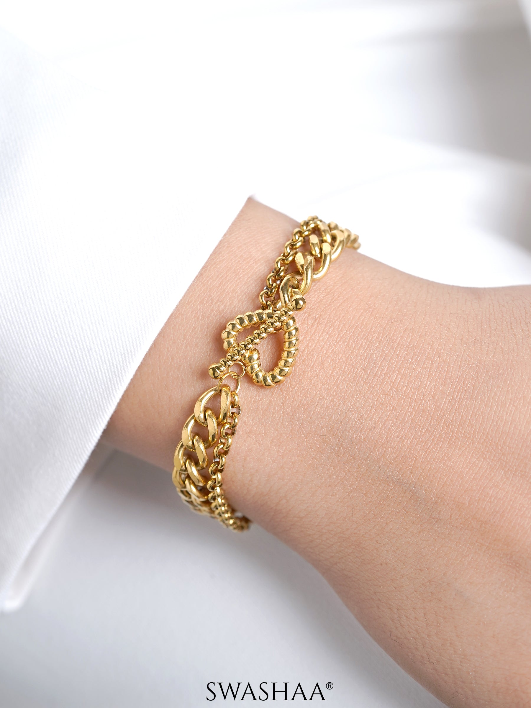 Kian Link Layered 18K Gold Plated Bracelet