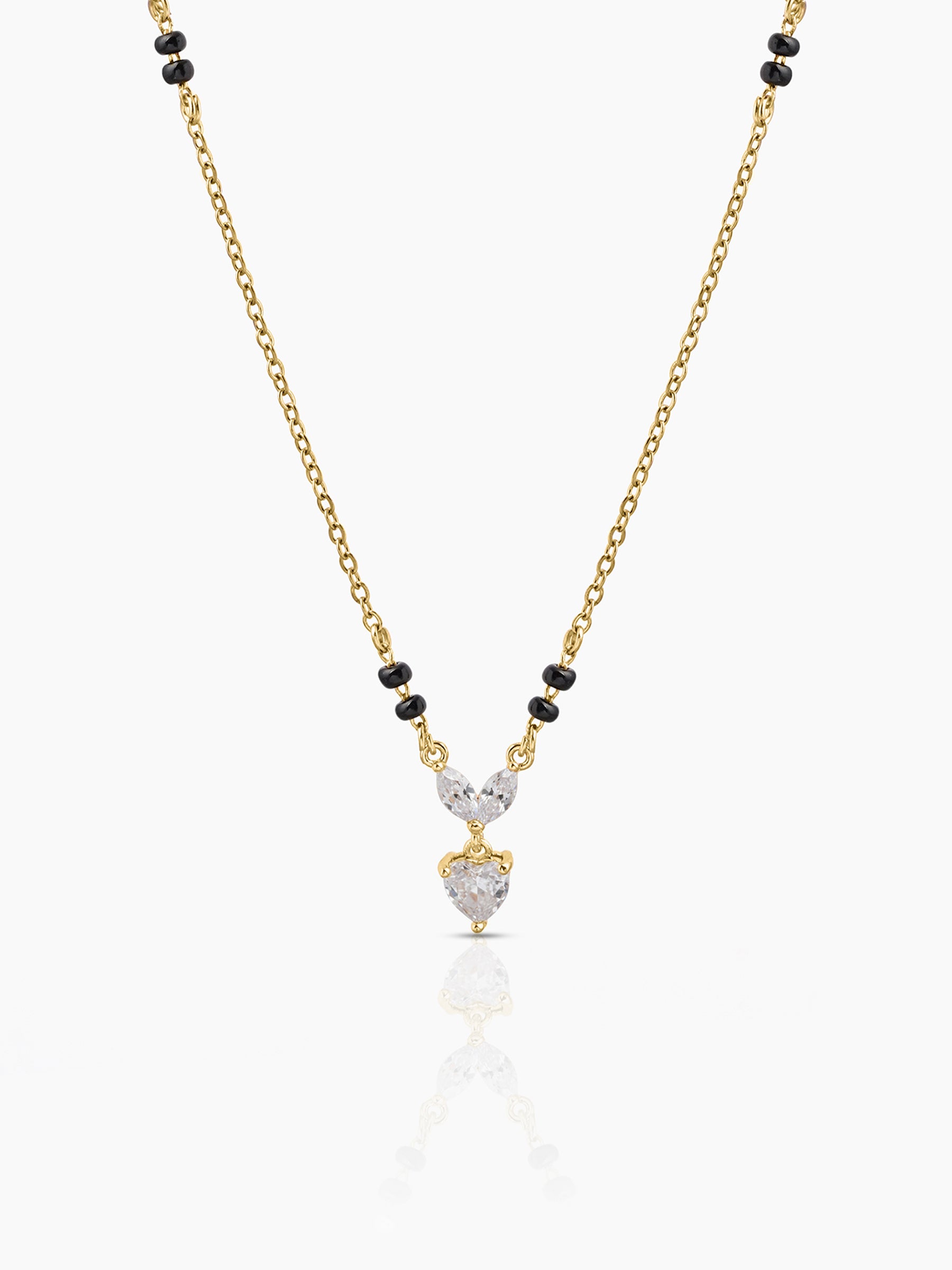 Kireya Solitaire Heart 18K Gold Plated mangalsutra Gold