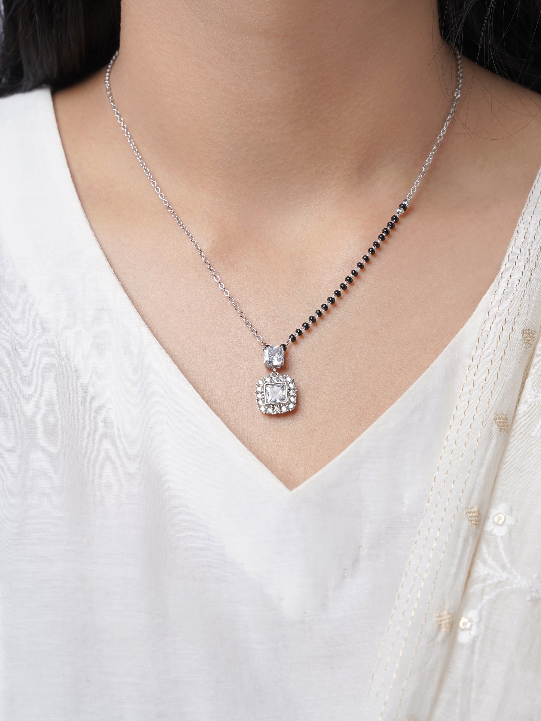 Kissha Silver Mangalsutra