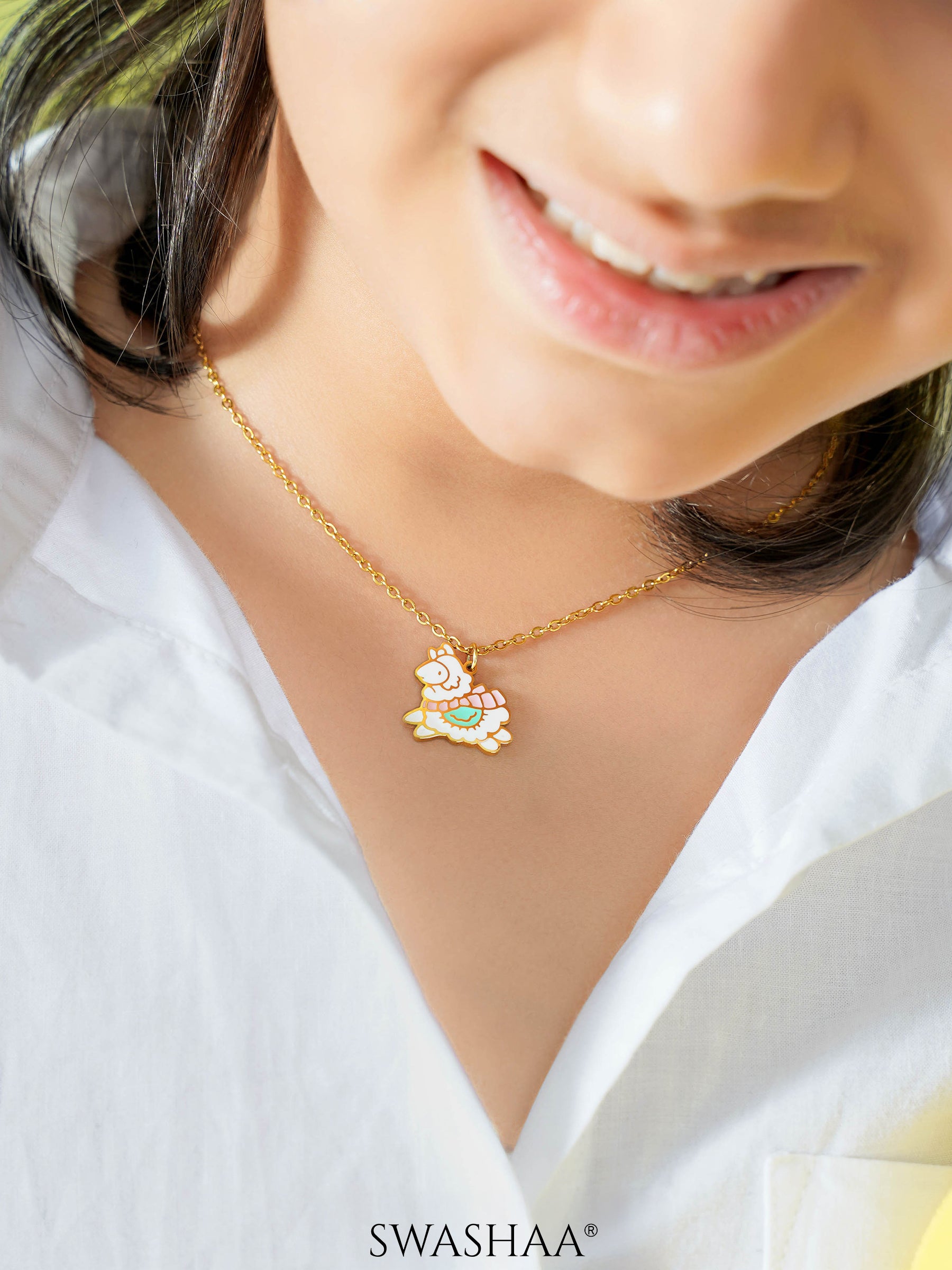 Lady Sheep 18K Gold Plated Kid's Pendant Necklace