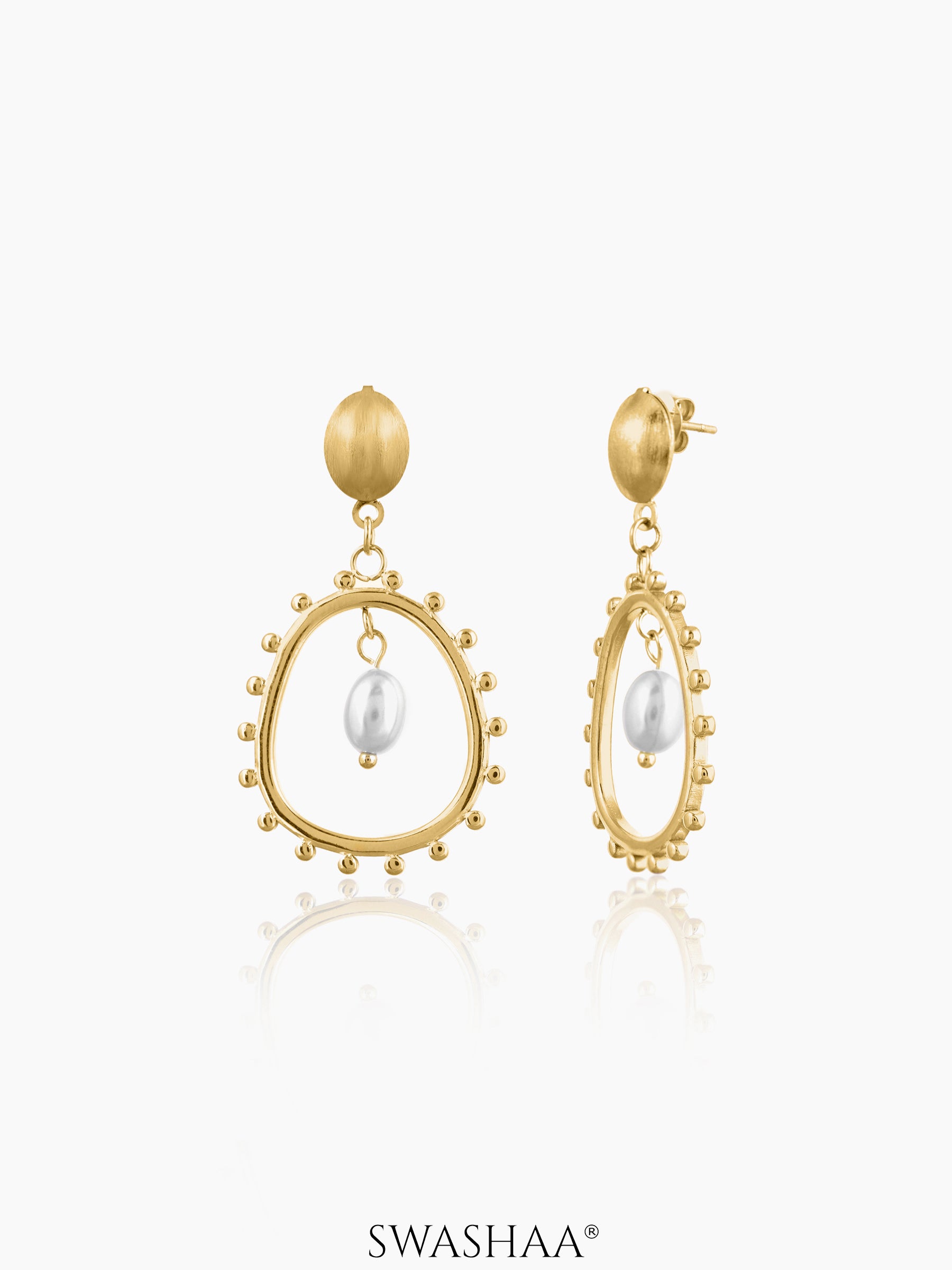 Loha Pearl 18K Gold Plated Earrings Gold