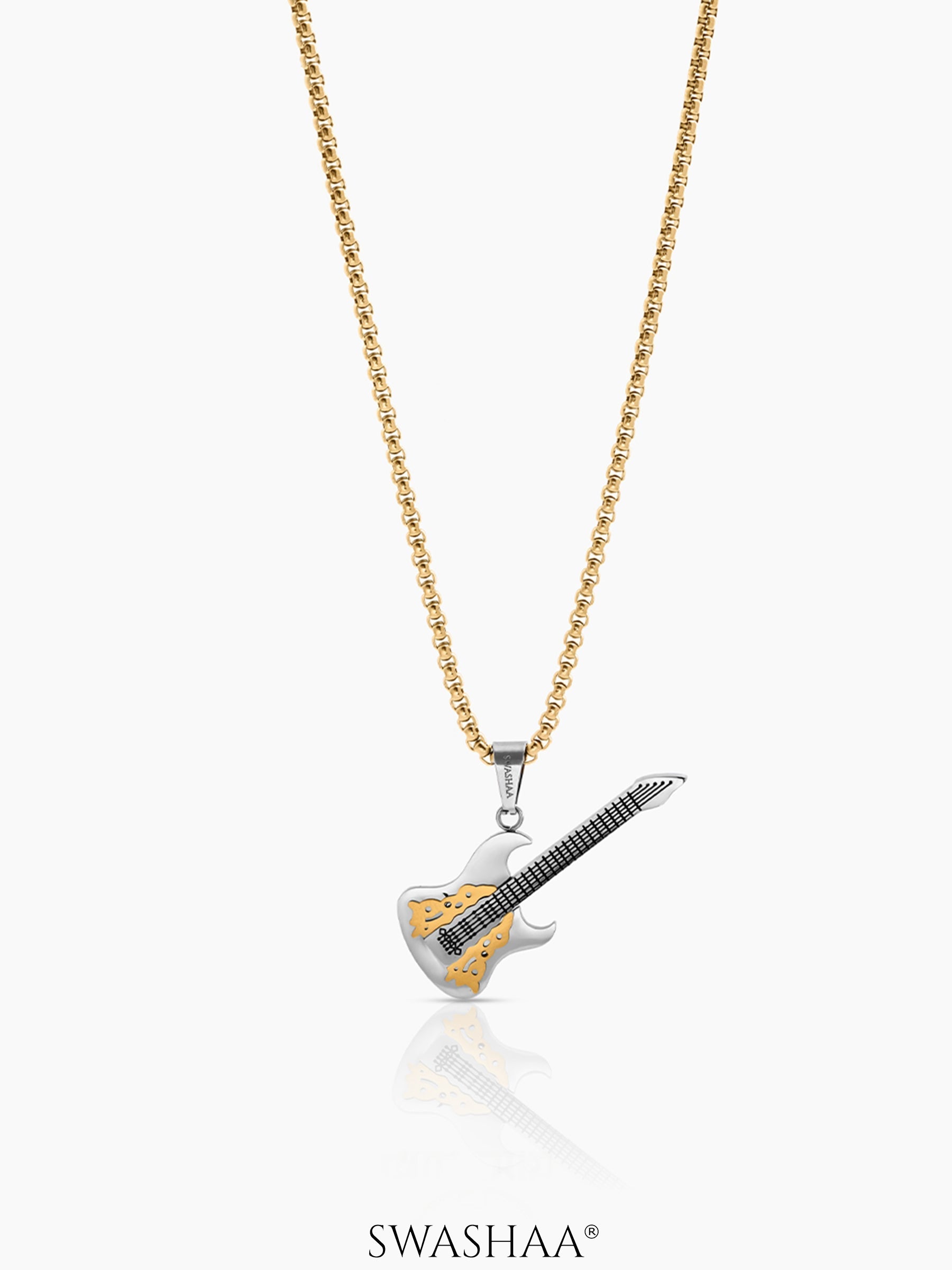 Lorien Guitar Men's Chain Pendant Two Tone