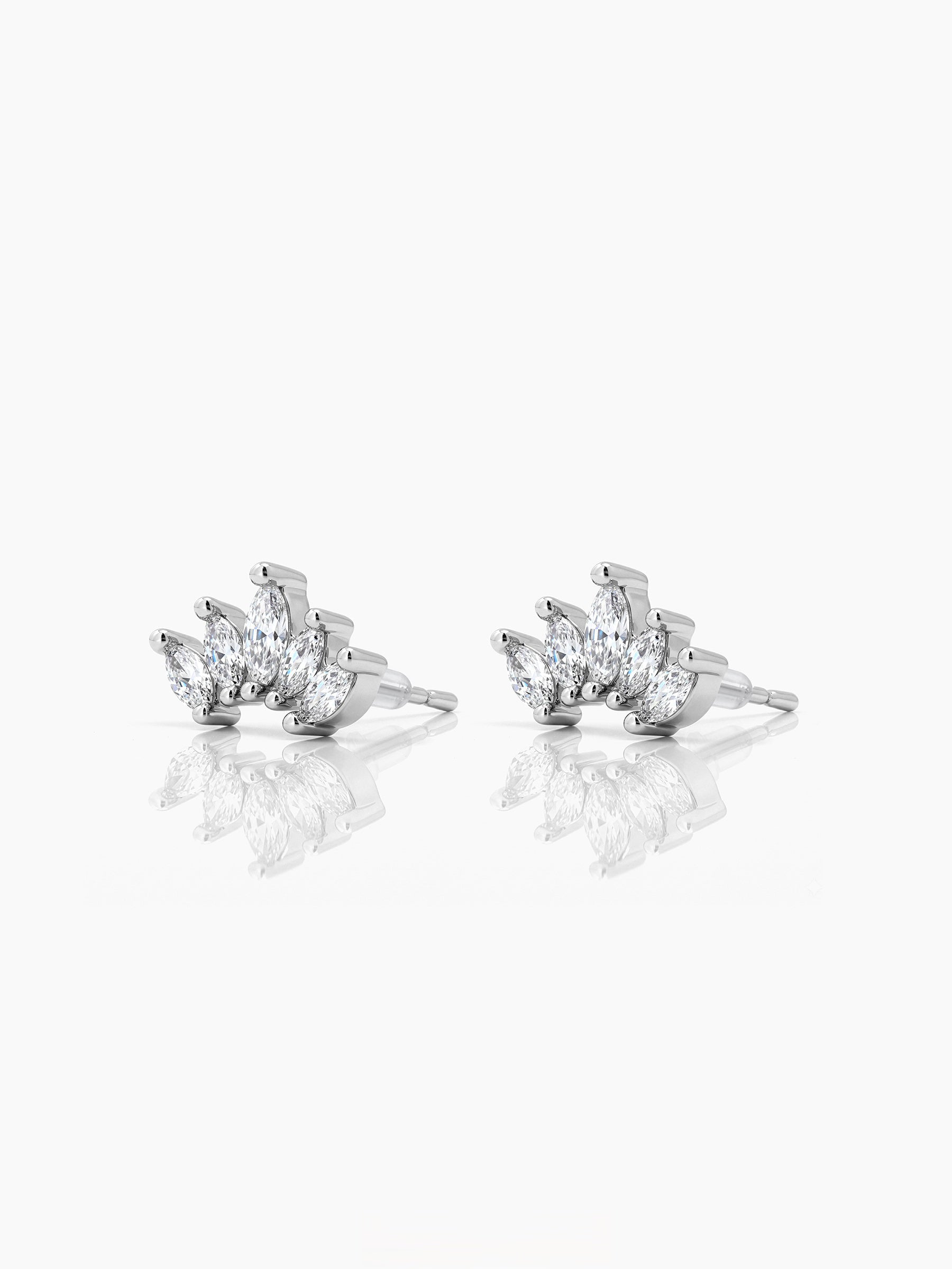Lorina Mini Crown Silver Earrings